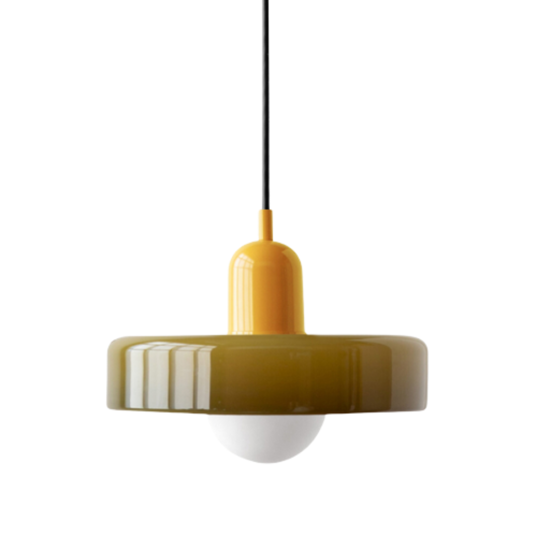 Bauhaus Glass Pendant Light | Leaded Glass, Two Sizes