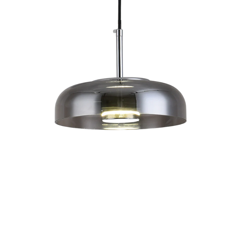 Round Glass Pendant Light | LED, Adjustable Drop, Glass and Metal