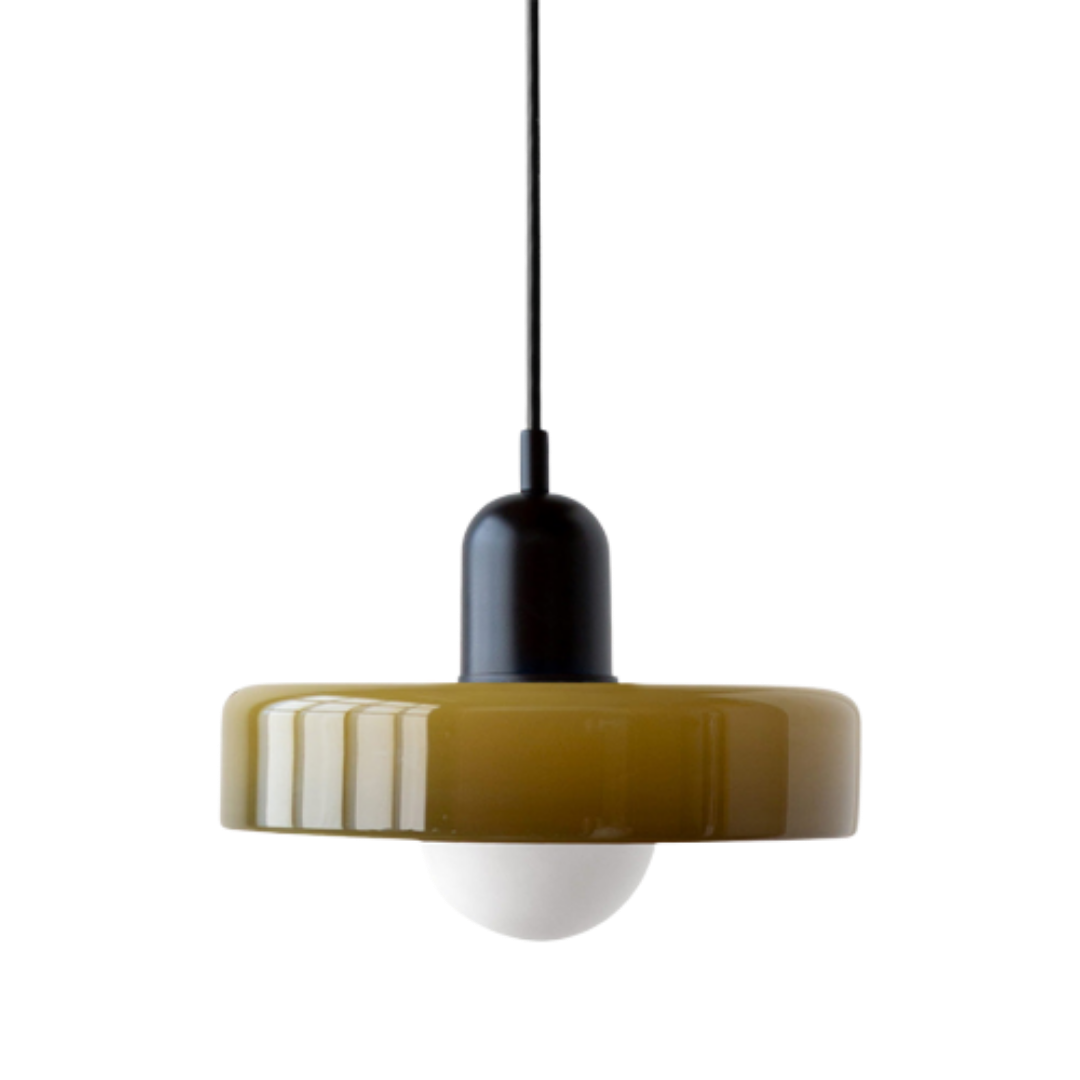 Bauhaus Glass Pendant Light | Leaded Glass, Two Sizes