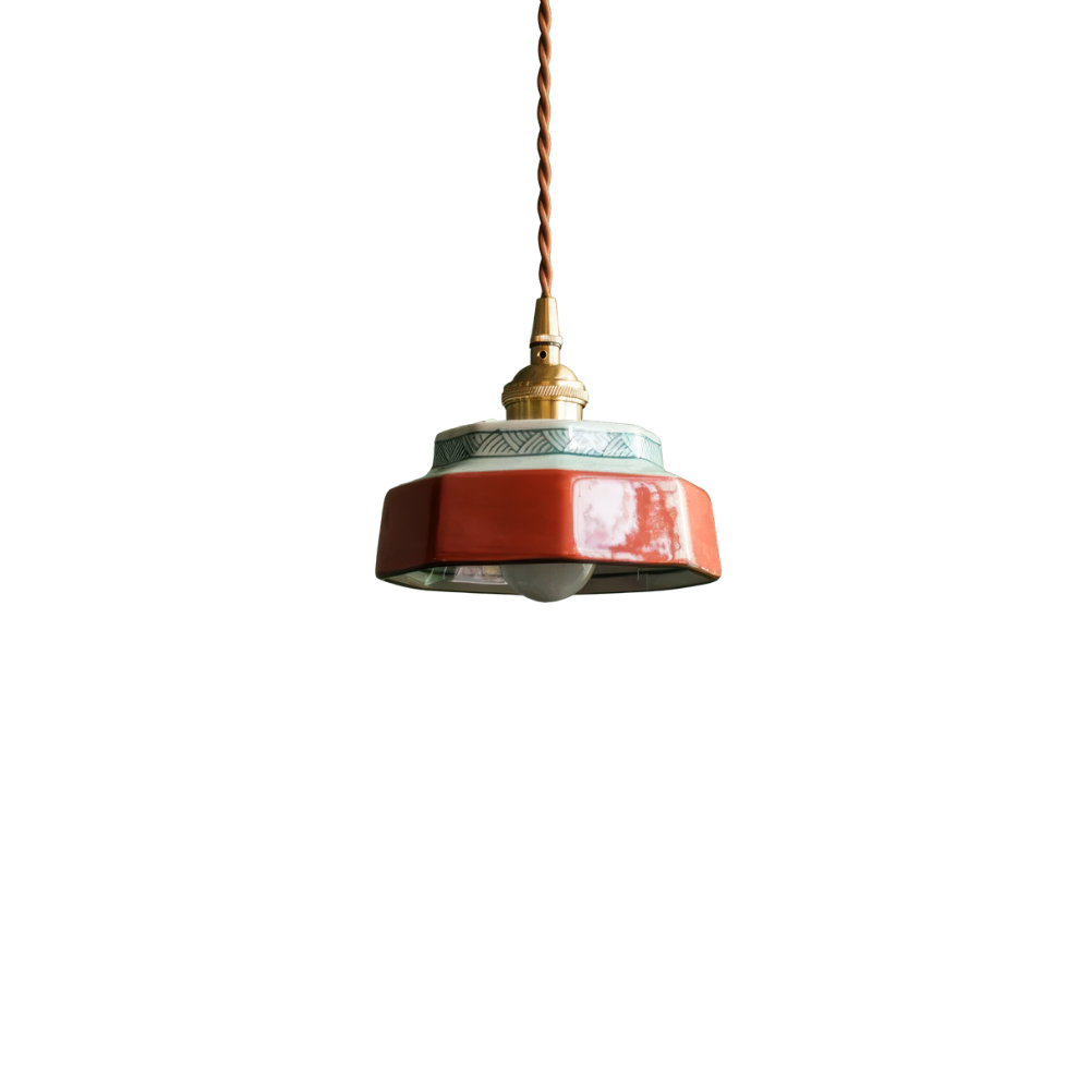 Hand-Painted Ceramic Pendant Light | Scandinavian Style, E27