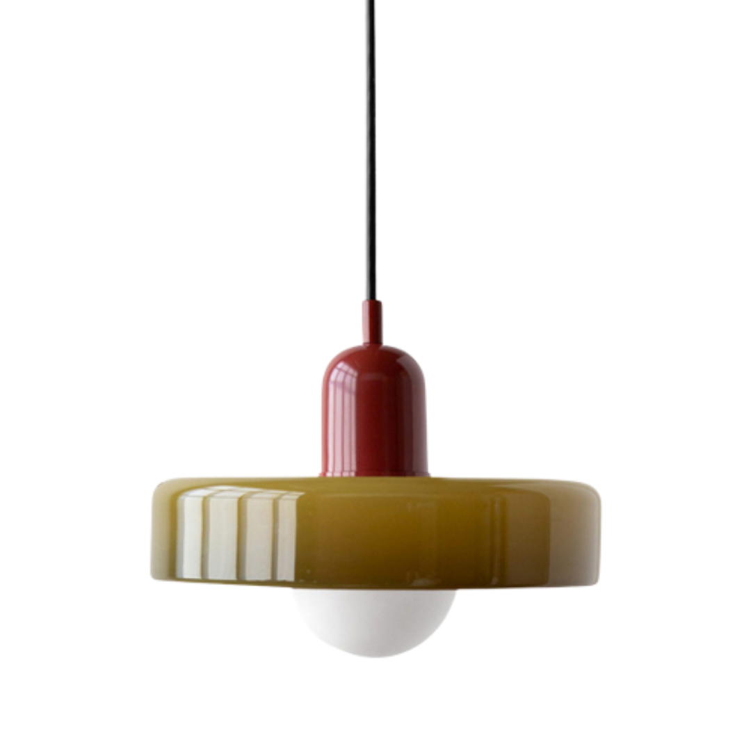 Bauhaus Glass Pendant Light | Leaded Glass, Two Sizes