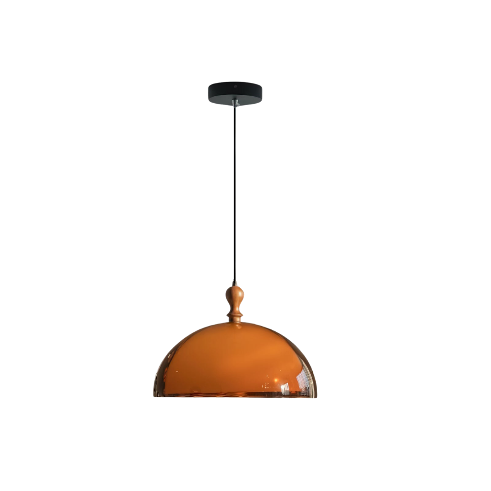 Walnut Wood Dome Pendant Light | Modern Japandi, E27