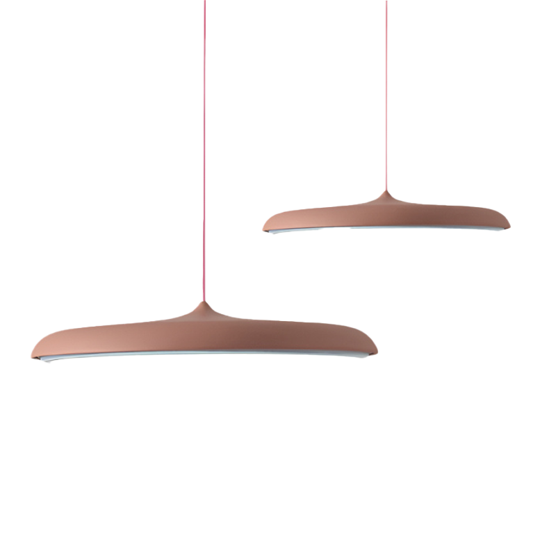 Round Metal Pendant Light | Coloured LED, Scandinavian Style