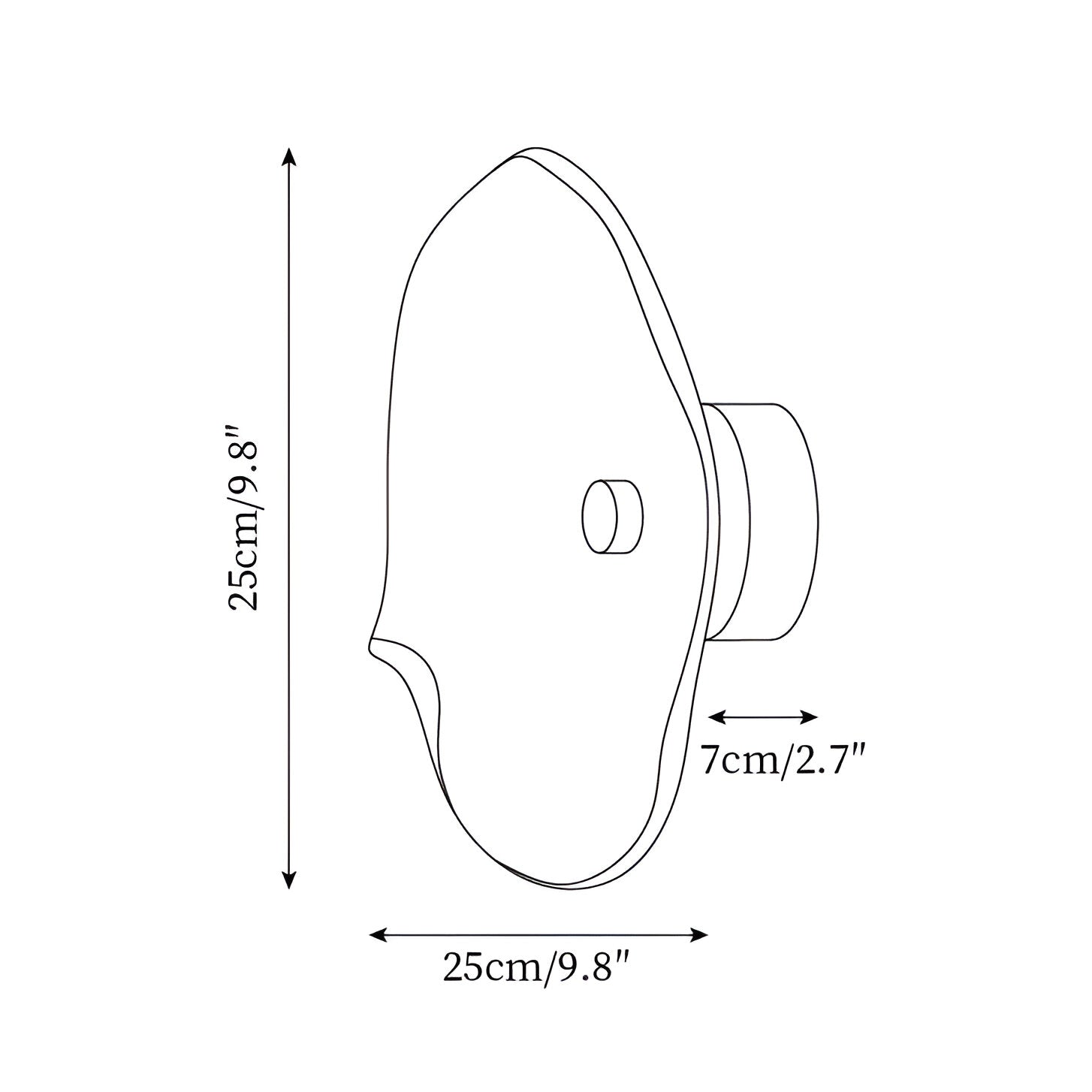Curved Glass LED Wall Light | Japandi Style, Warm White