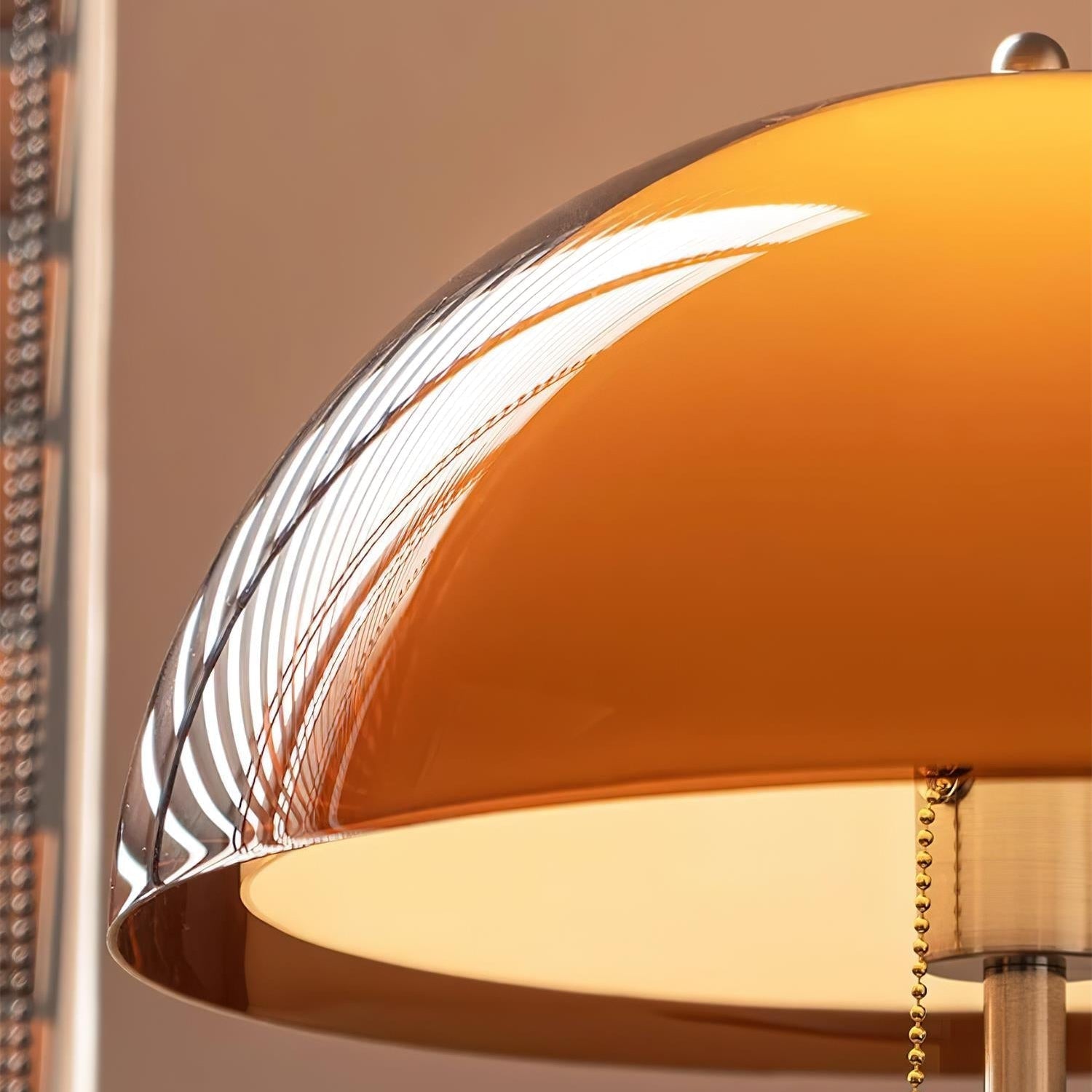 Amber Globe Floor Lamp | Mid-Century Walnut Wood, E27