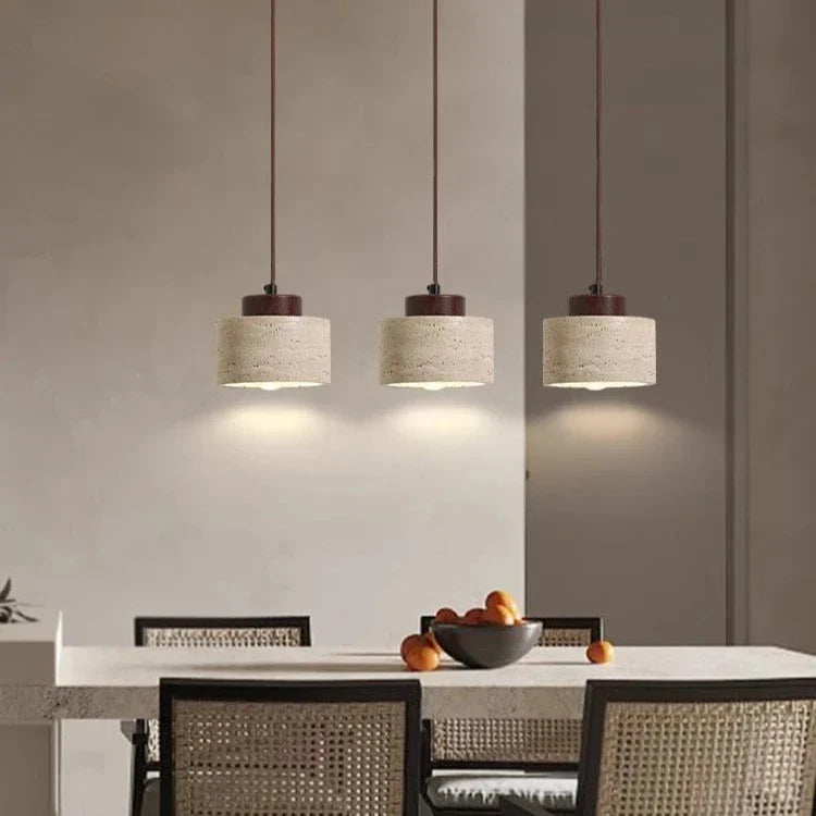 Travertine Stone Wall Light | Nordic Minimalist, Warm White LED
