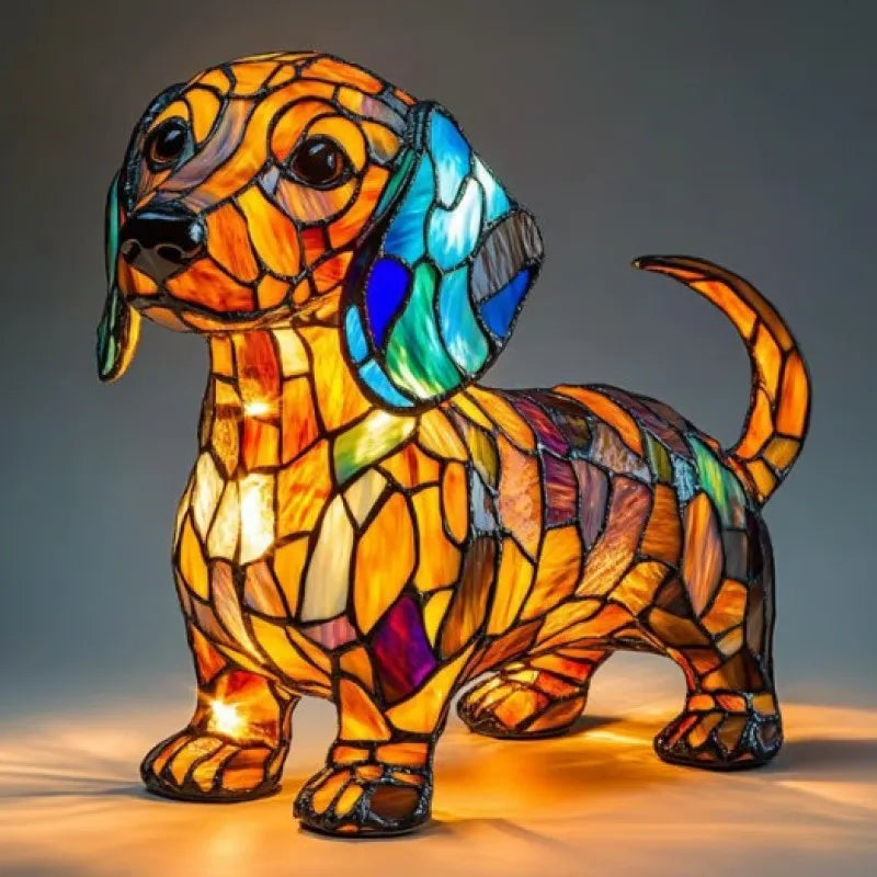 Dachshund Dog Table Lamp | Handcrafted Resin, Warm White LED