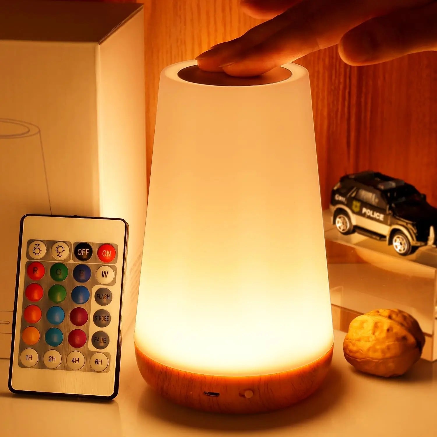 RGB Colour-Changing Night Light | Wireless, Dimmable with Remote