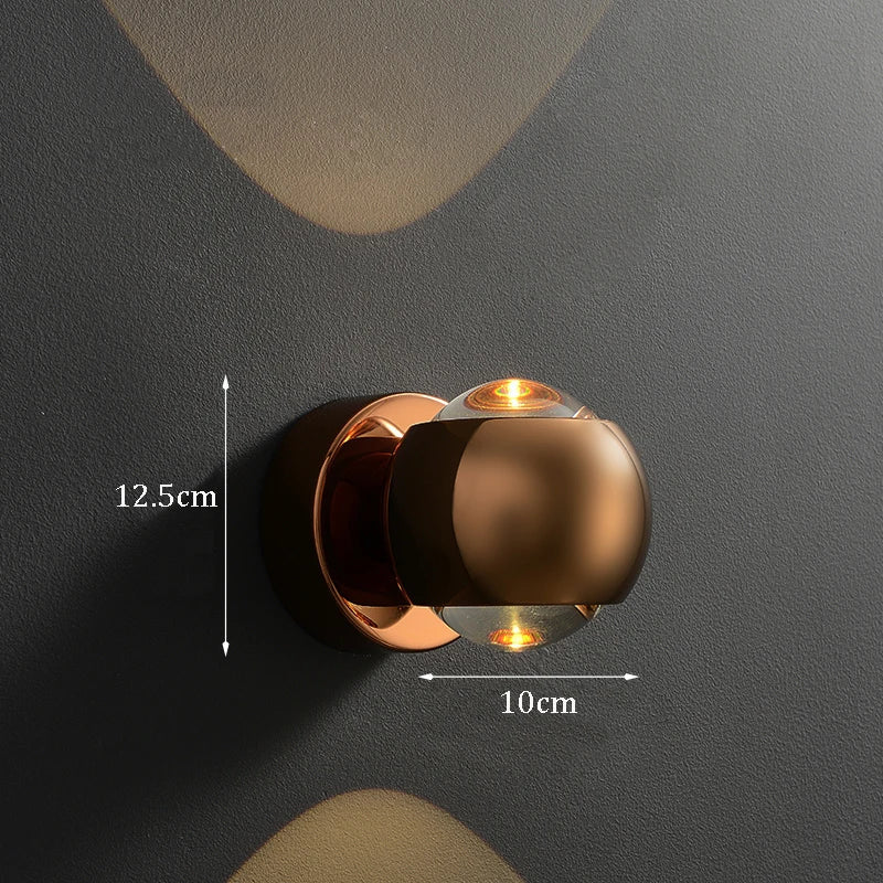 Rotating LED Wall Sconce | Up Down Light, Metal and Glass G9
