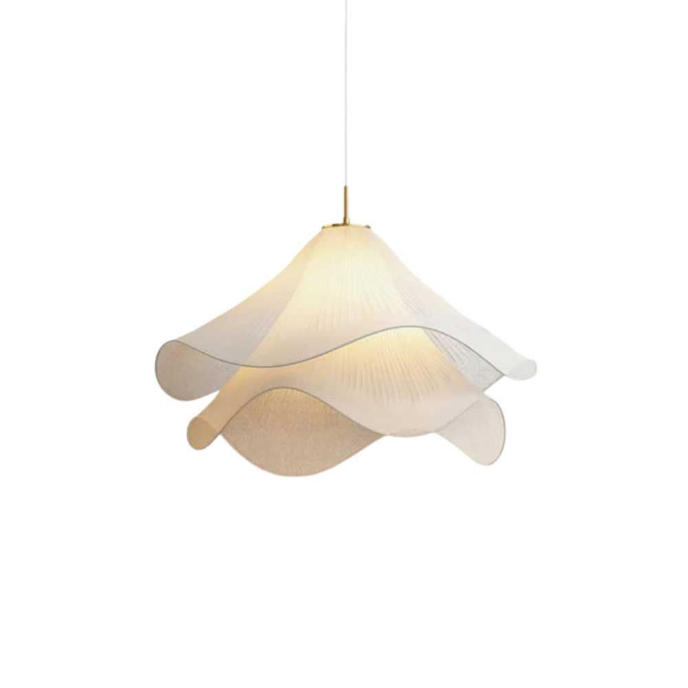 Fabric and Metal Ceiling Pendant | Minimalist Design, Two Sizes