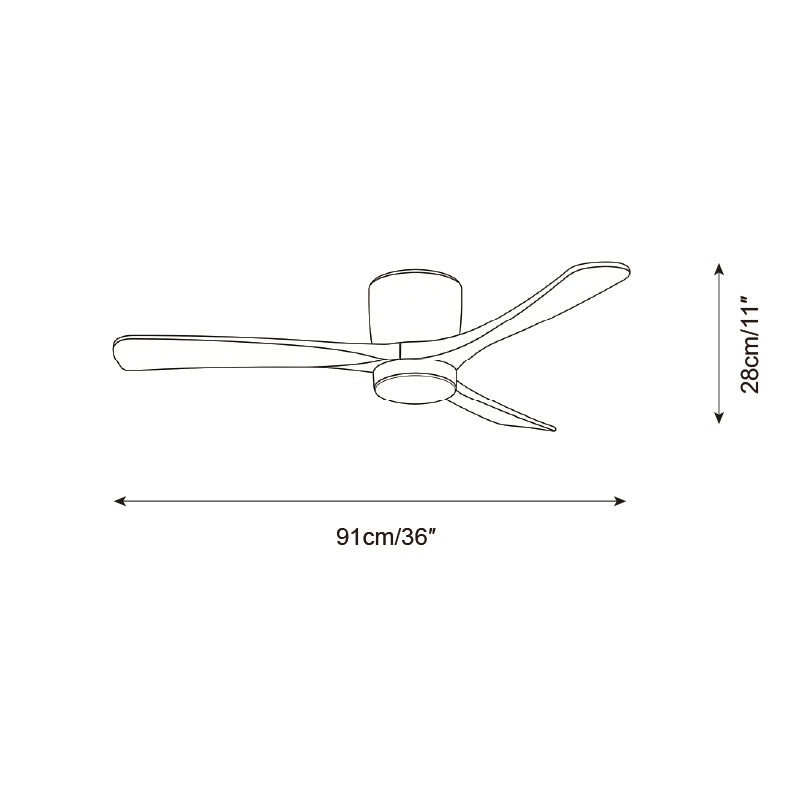 Timber Blade Ceiling Fan with LED Light | DC Motor, 3 Sizes