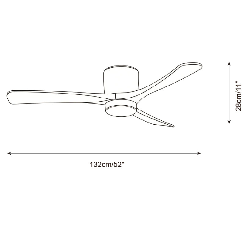 Timber Blade Ceiling Fan with LED Light | DC Motor, 3 Sizes