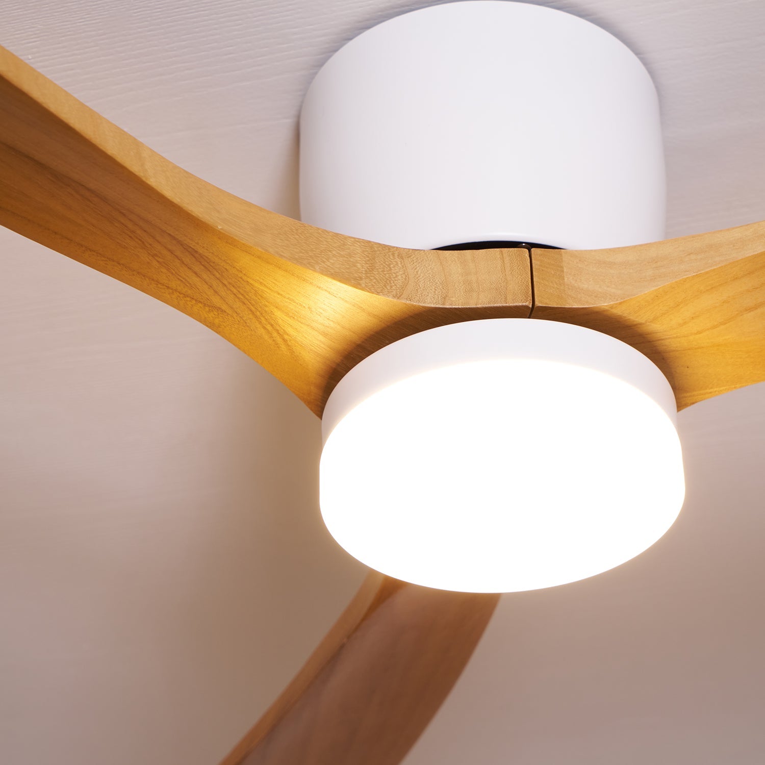 Timber Blade Ceiling Fan with LED Light | DC Motor, 3 Sizes