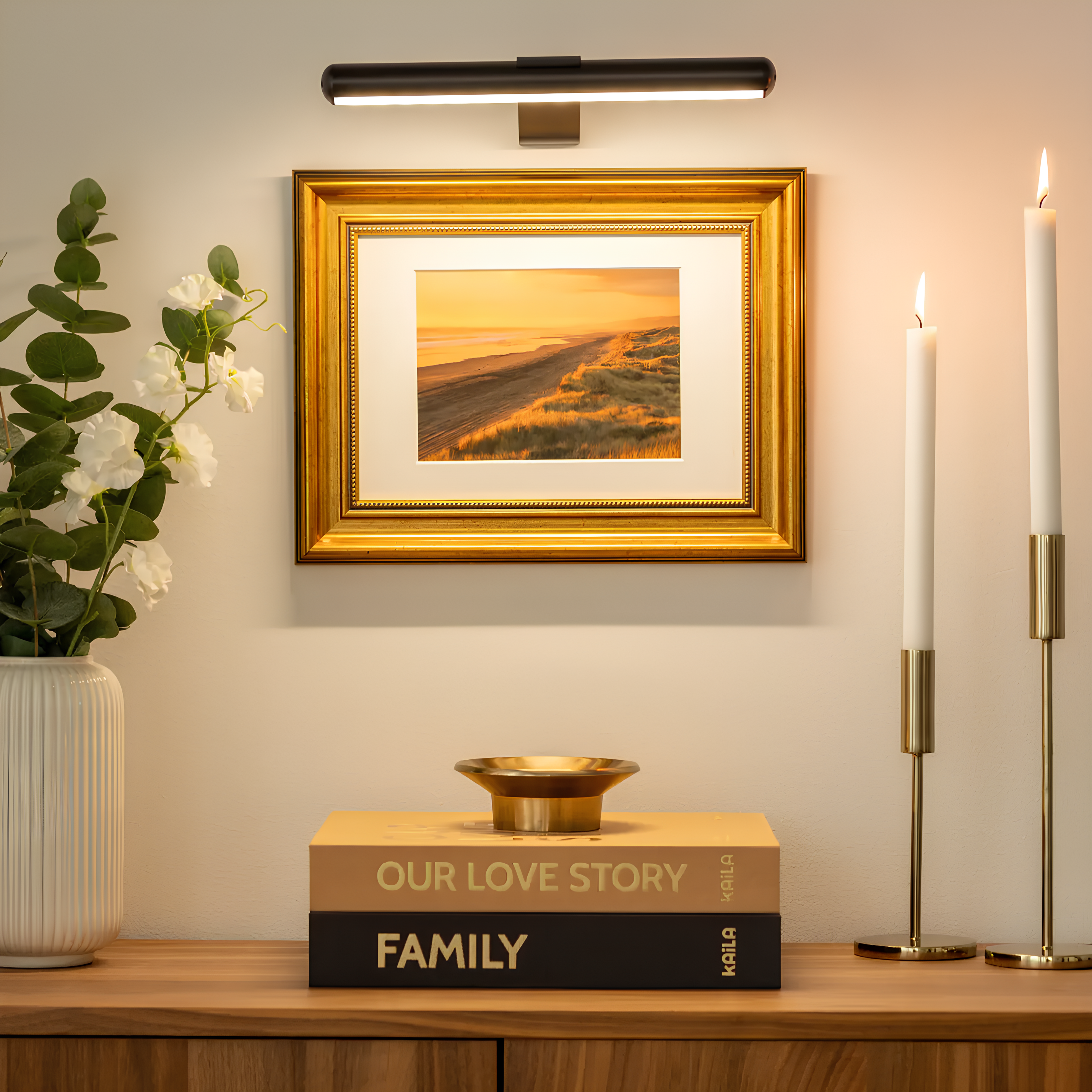 Wireless LED Picture Light | Dimmable, Rechargeable Wall Lamp