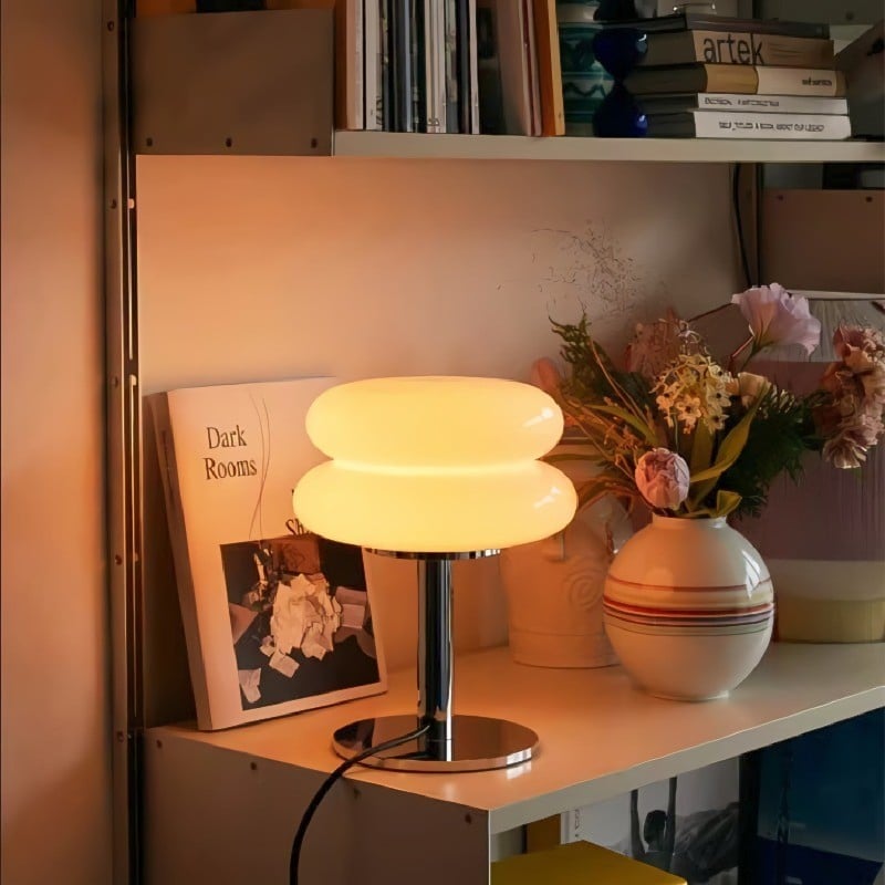 Cloud Glass Table Lamp | Retro G9 Design, Chrome Base