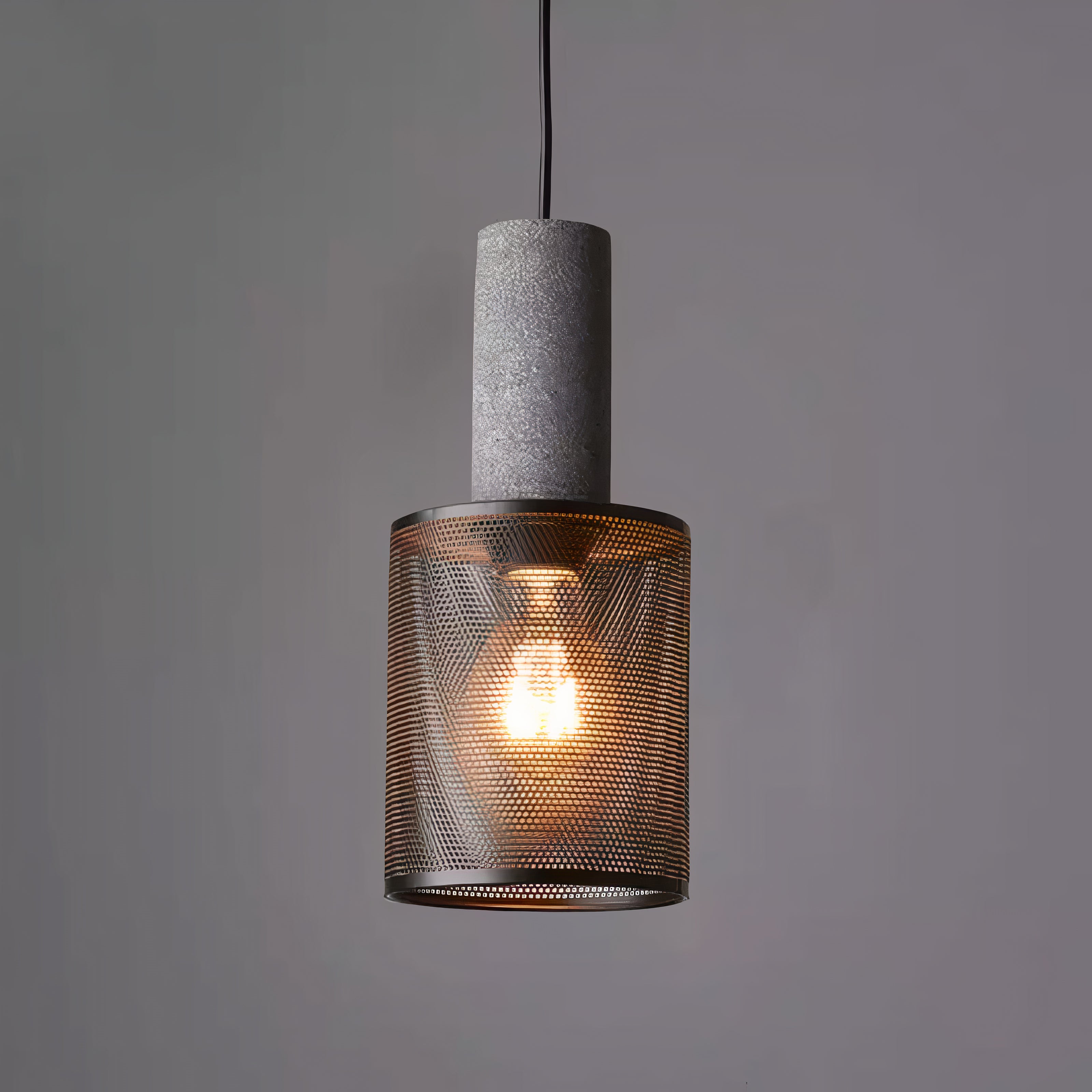 Concrete Mesh Pendant Light | Industrial Wire Cage, E27