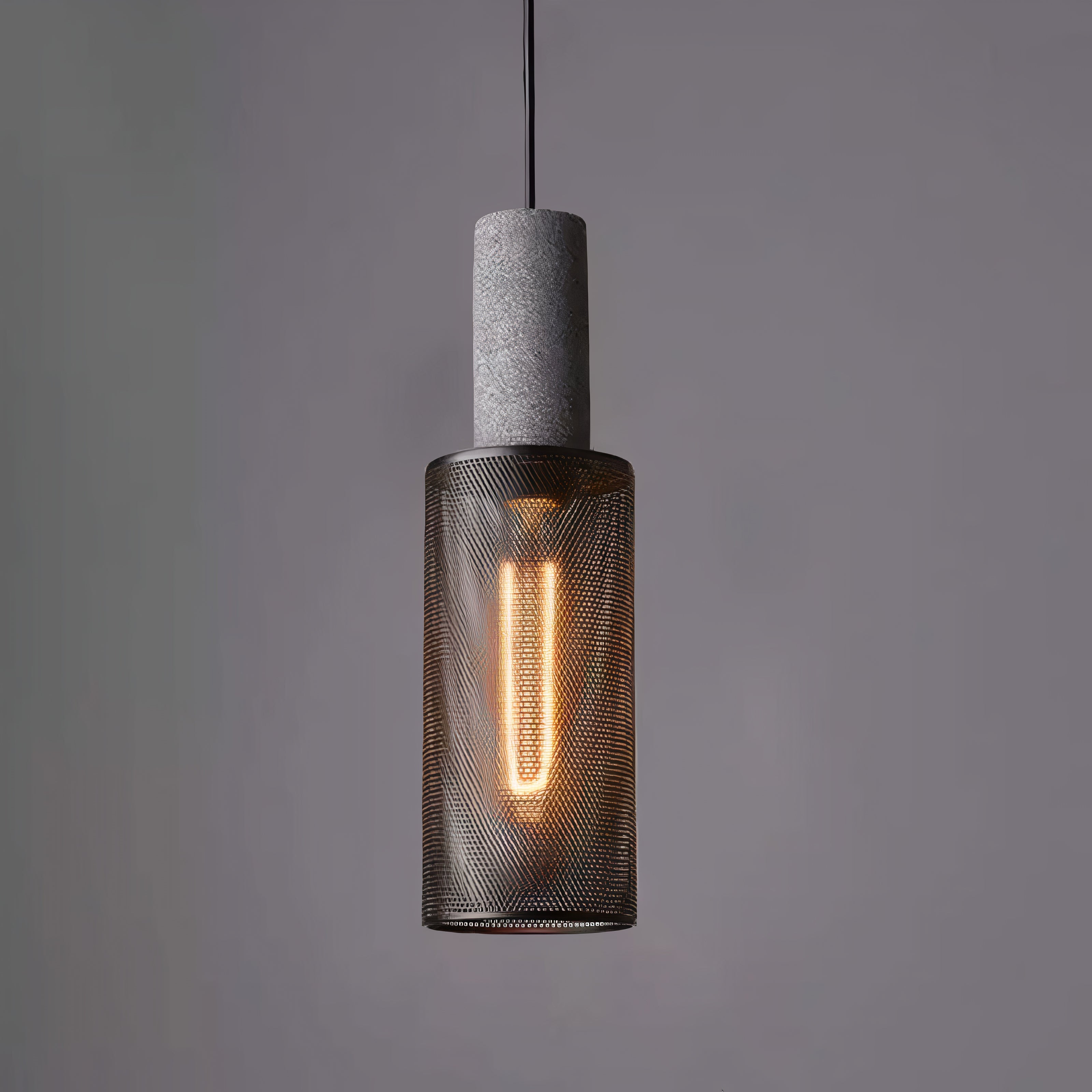 Concrete Mesh Pendant Light | Industrial Wire Cage, E27