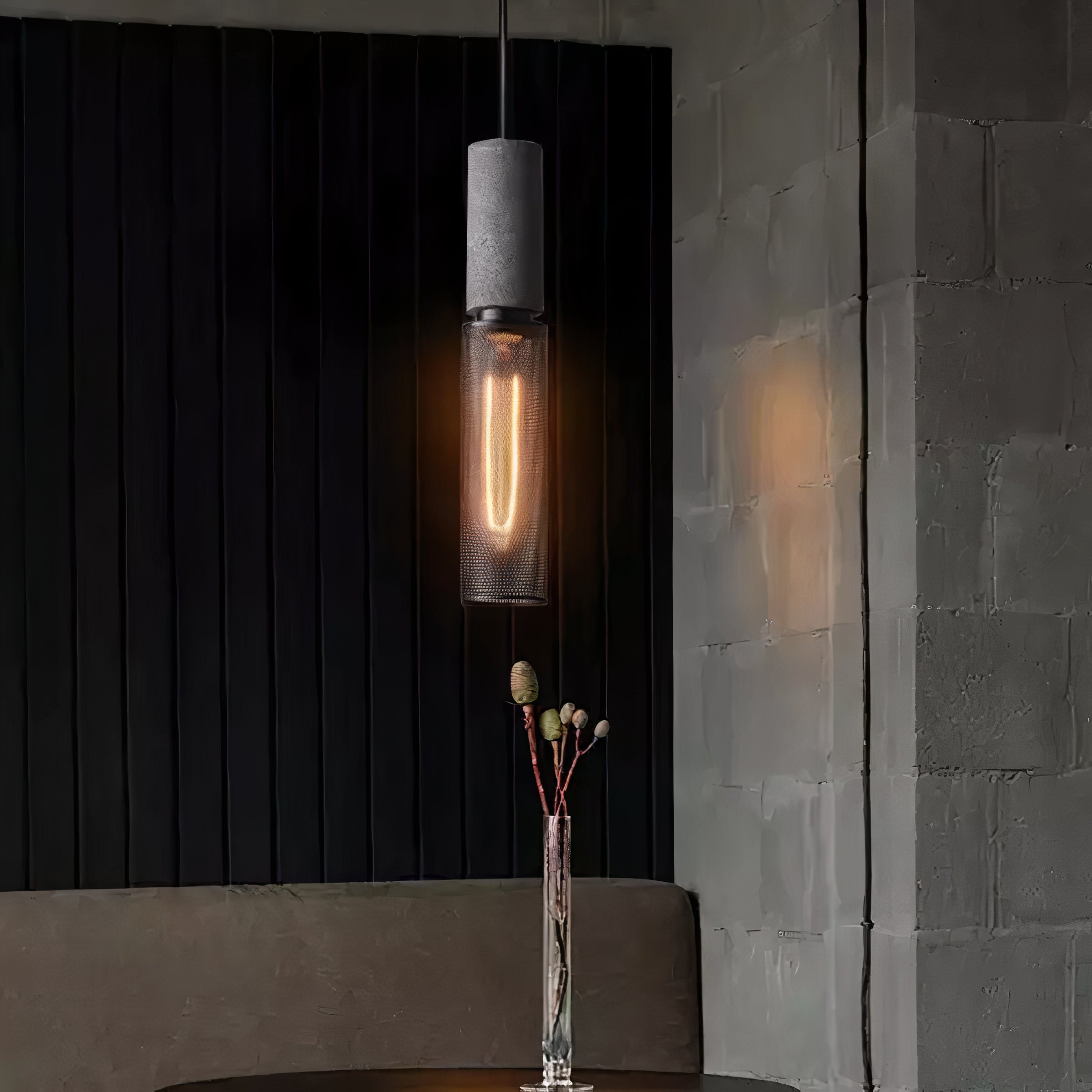 Concrete Mesh Pendant Light | Industrial Wire Cage, E27