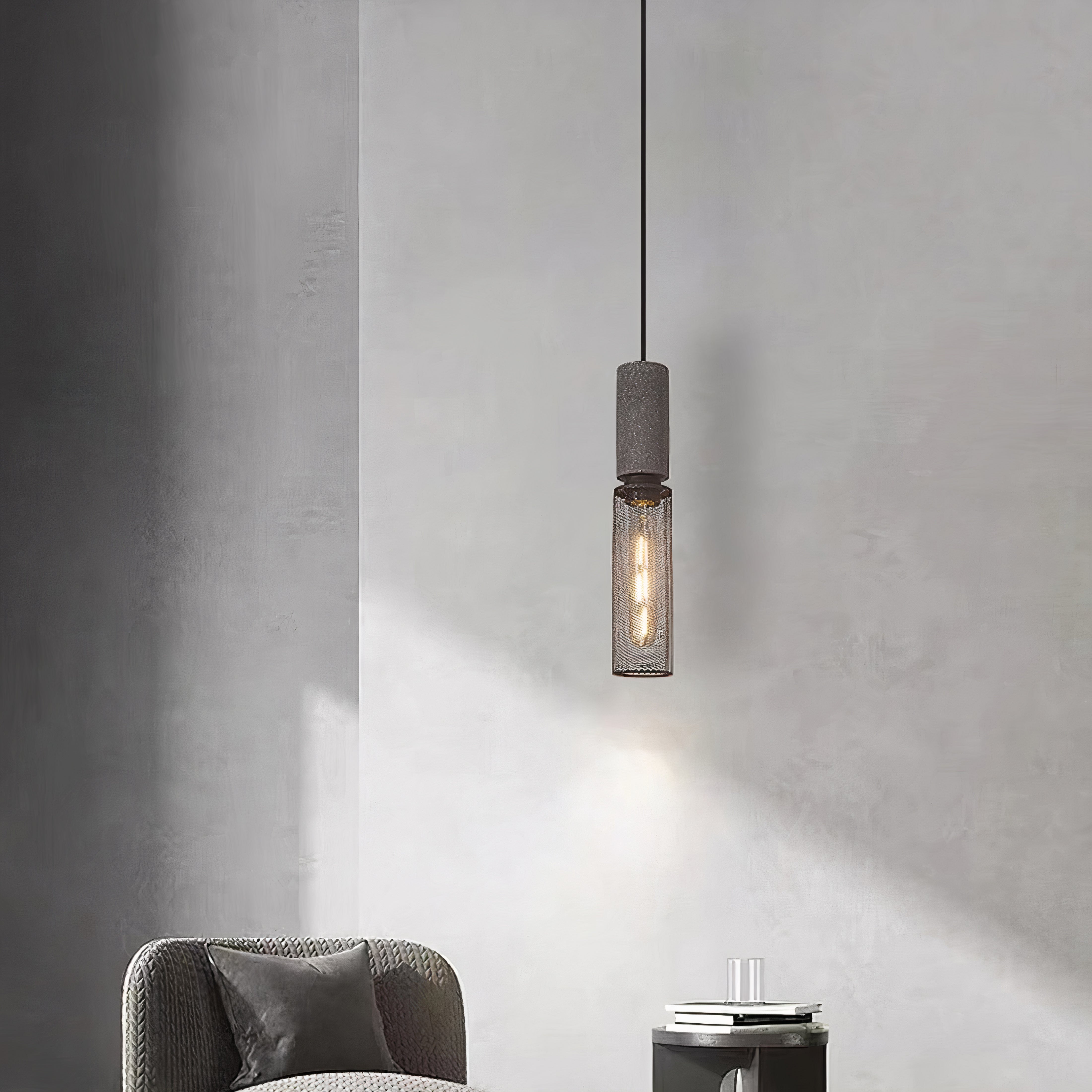 Concrete Mesh Pendant Light | Industrial Wire Cage, E27