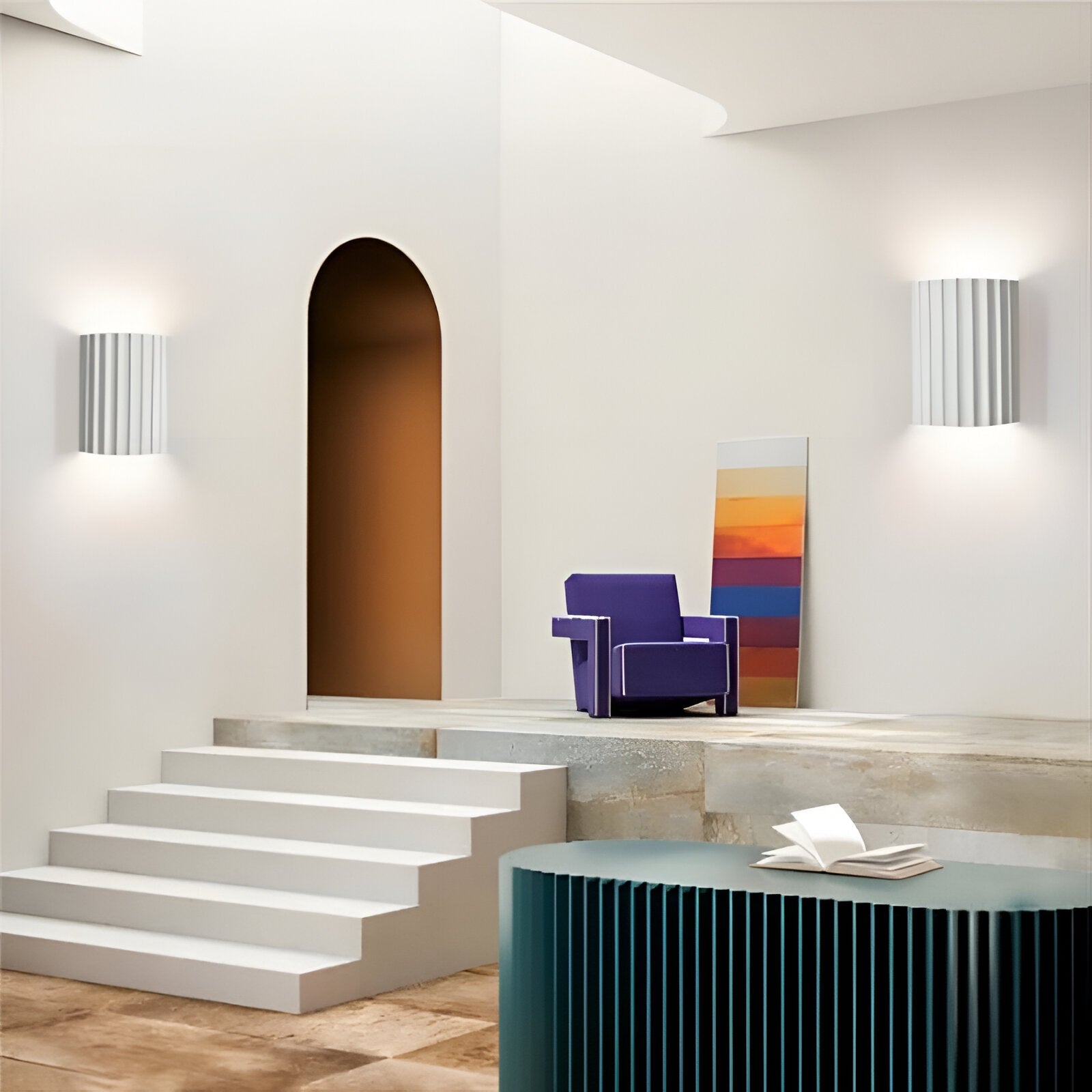 Nordic Resin Wall Light | Sculptural Wave Shade, Warm Glow