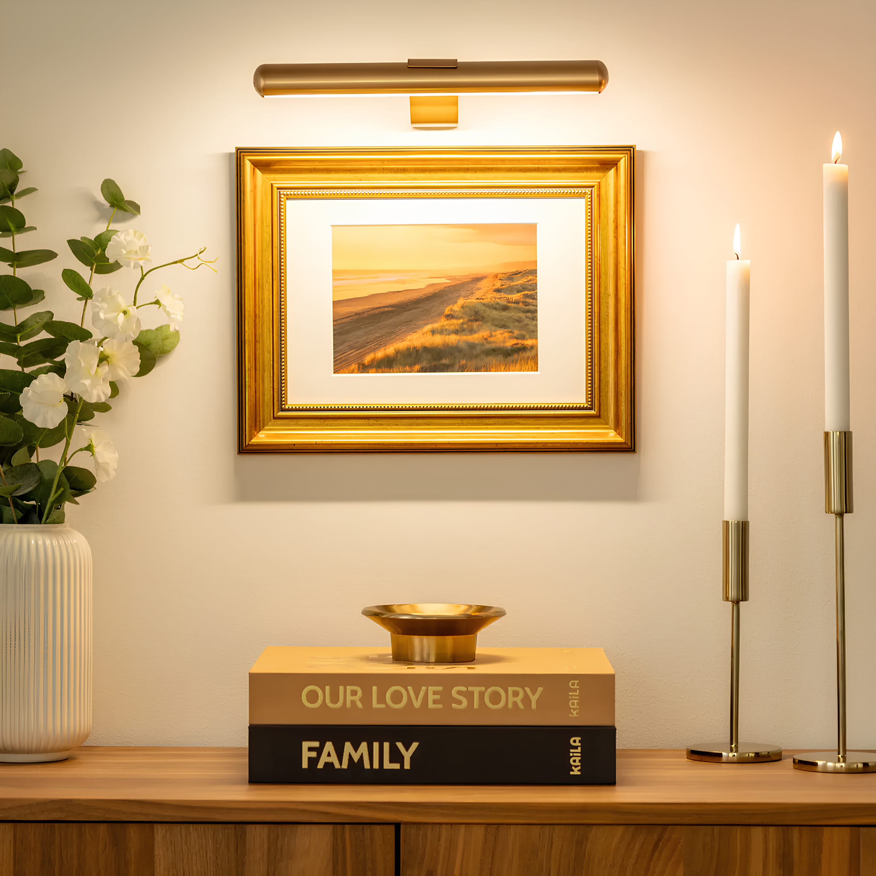 Wireless LED Picture Light | Dimmable, Rechargeable Wall Lamp