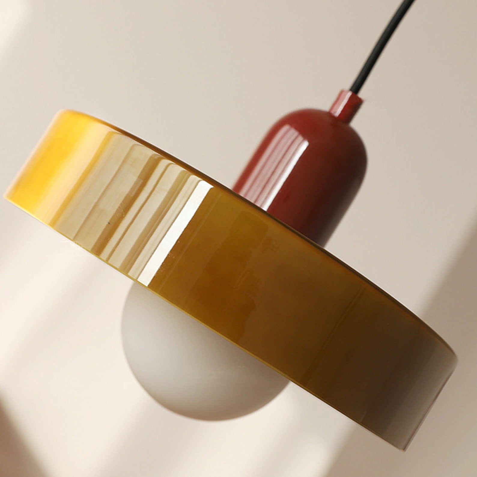 Bauhaus Glass Pendant Light | Leaded Glass, Two Sizes