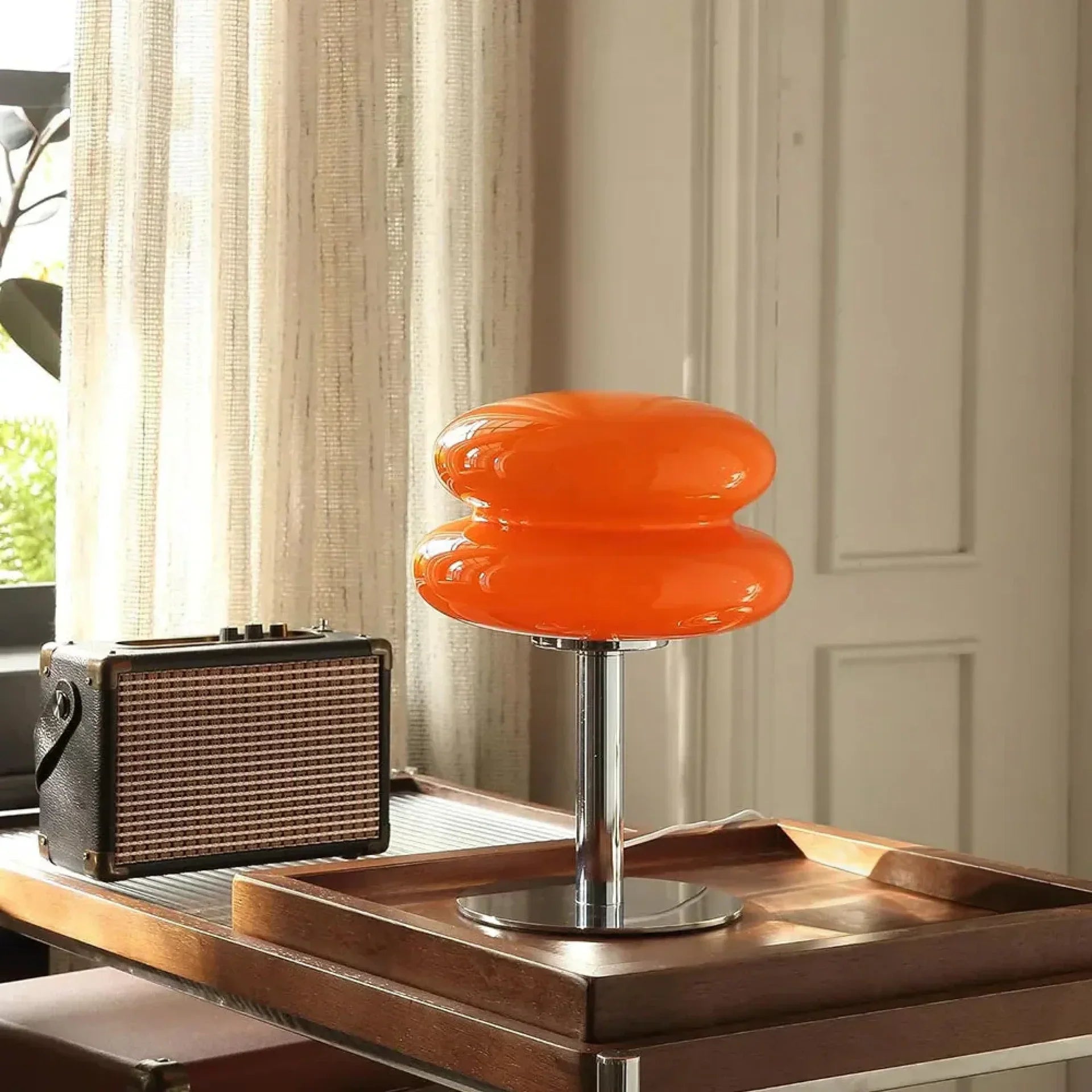 Cloud Glass Table Lamp | Retro G9 Design, Chrome Base