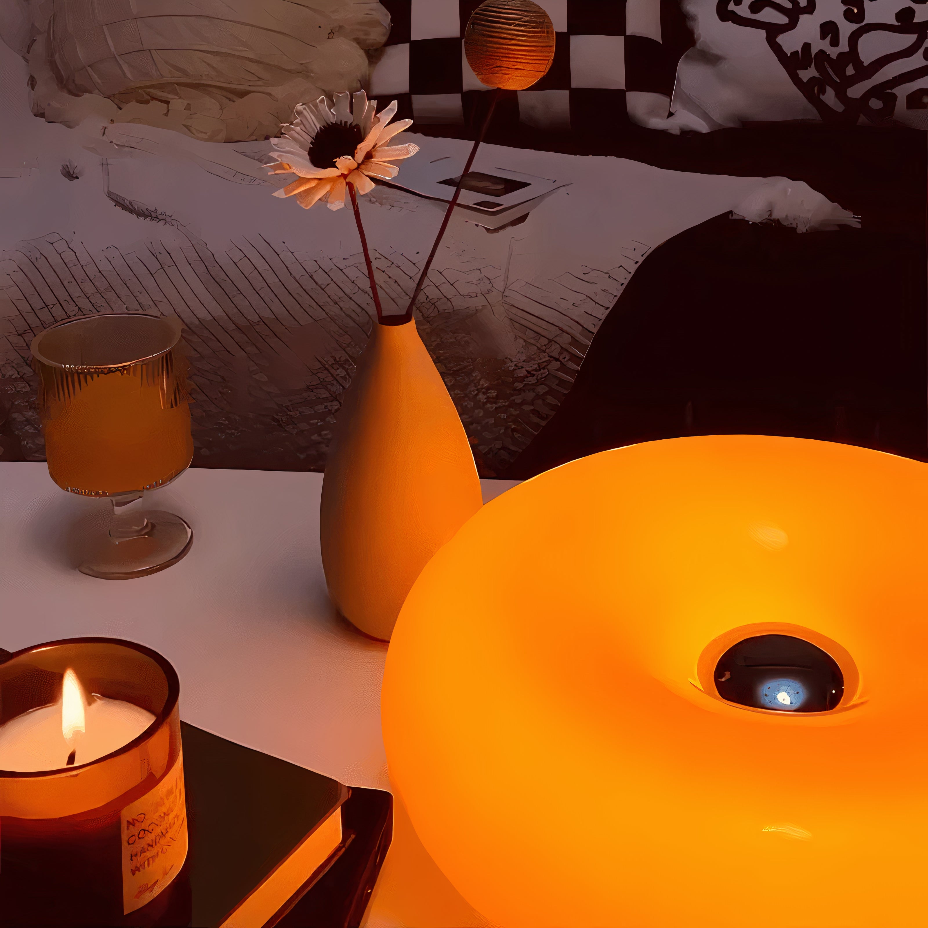 Bauhaus Glass Ring Table Lamp | Dimmable LED, Touch Control