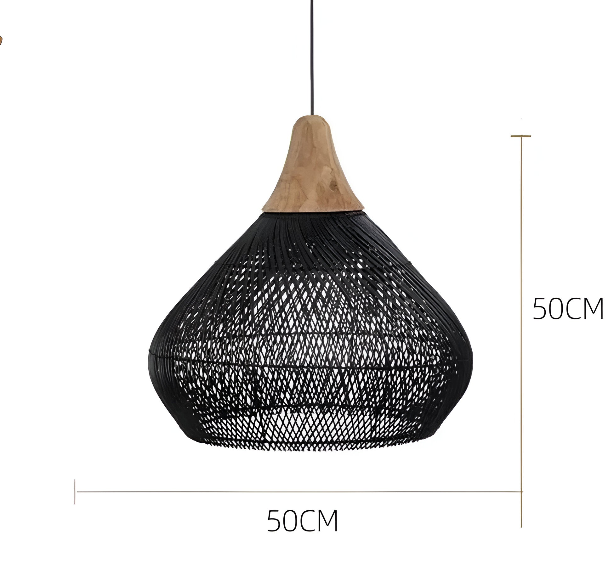 Rattan Pendant Light | Boho Handwoven, Natural or Black