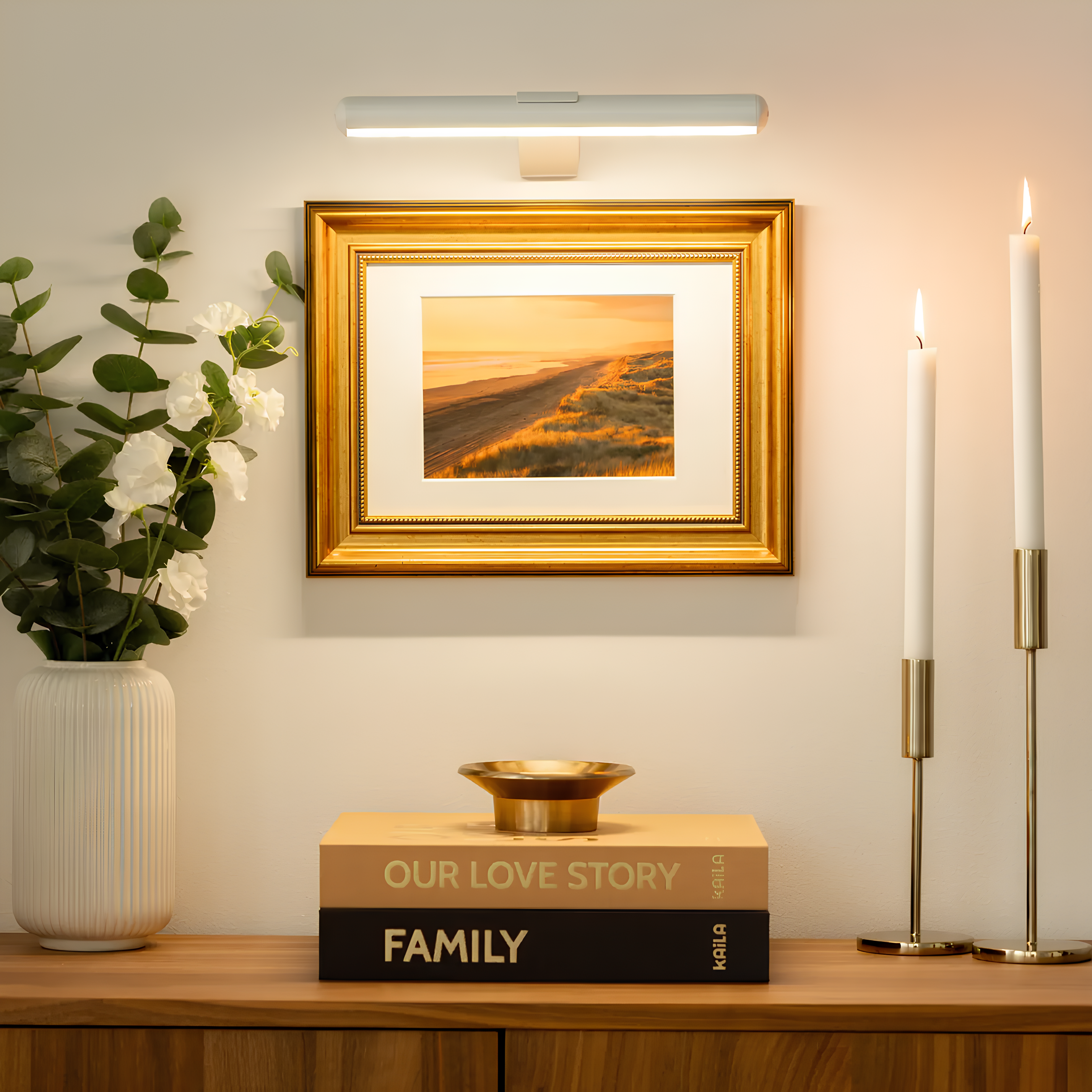 Wireless LED Picture Light | Dimmable, Rechargeable Wall Lamp