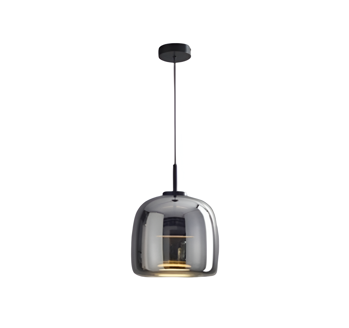 Retro Glass Pendant Light | Hand-Blown Smoke Glass, Switchable CCT
