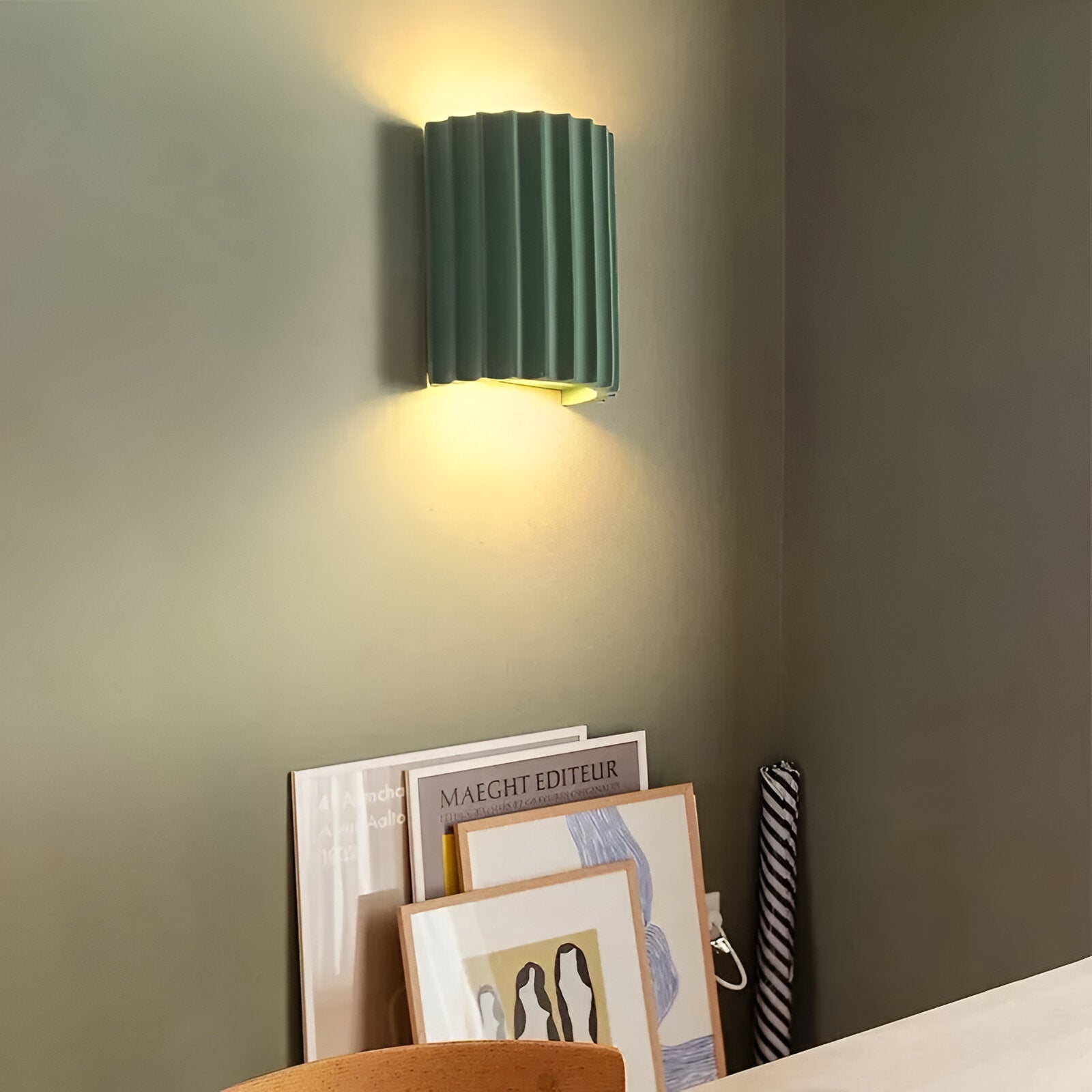 Nordic Resin Wall Light | Sculptural Wave Shade, Warm Glow