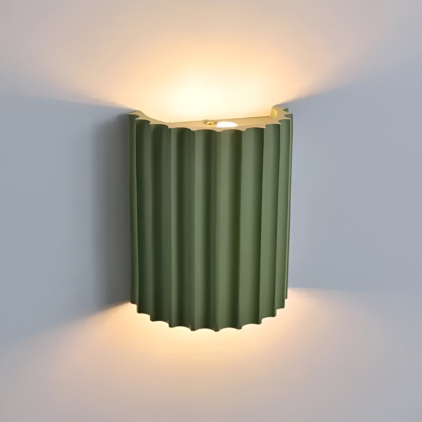 Nordic Resin Wall Light | Sculptural Wave Shade, Warm Glow