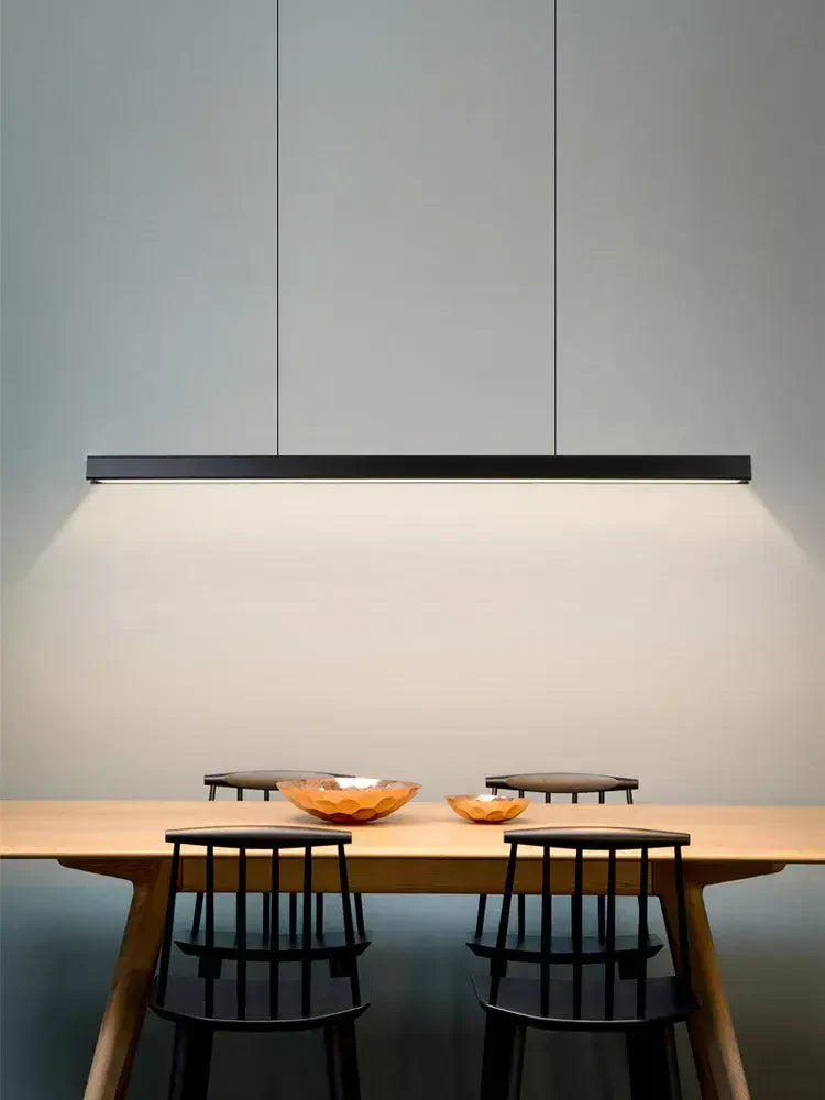 Linear LED Pendant Light | Dimmable Black, Dining Table