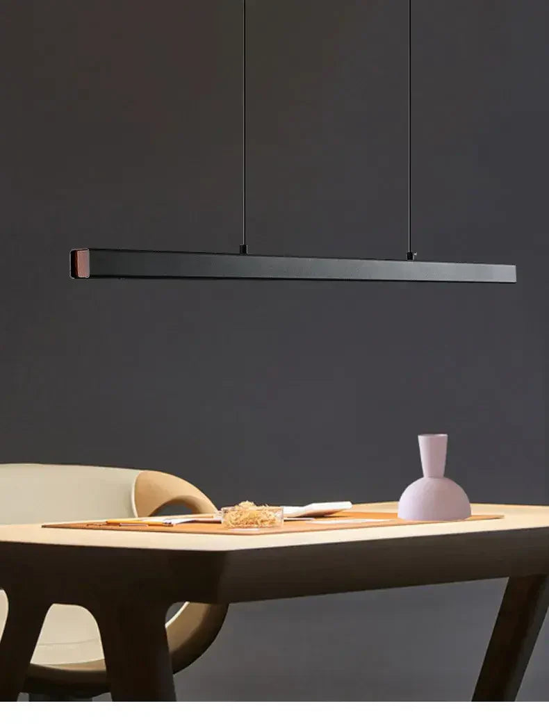 Linear LED Pendant Light | Dimmable Black, Dining Table