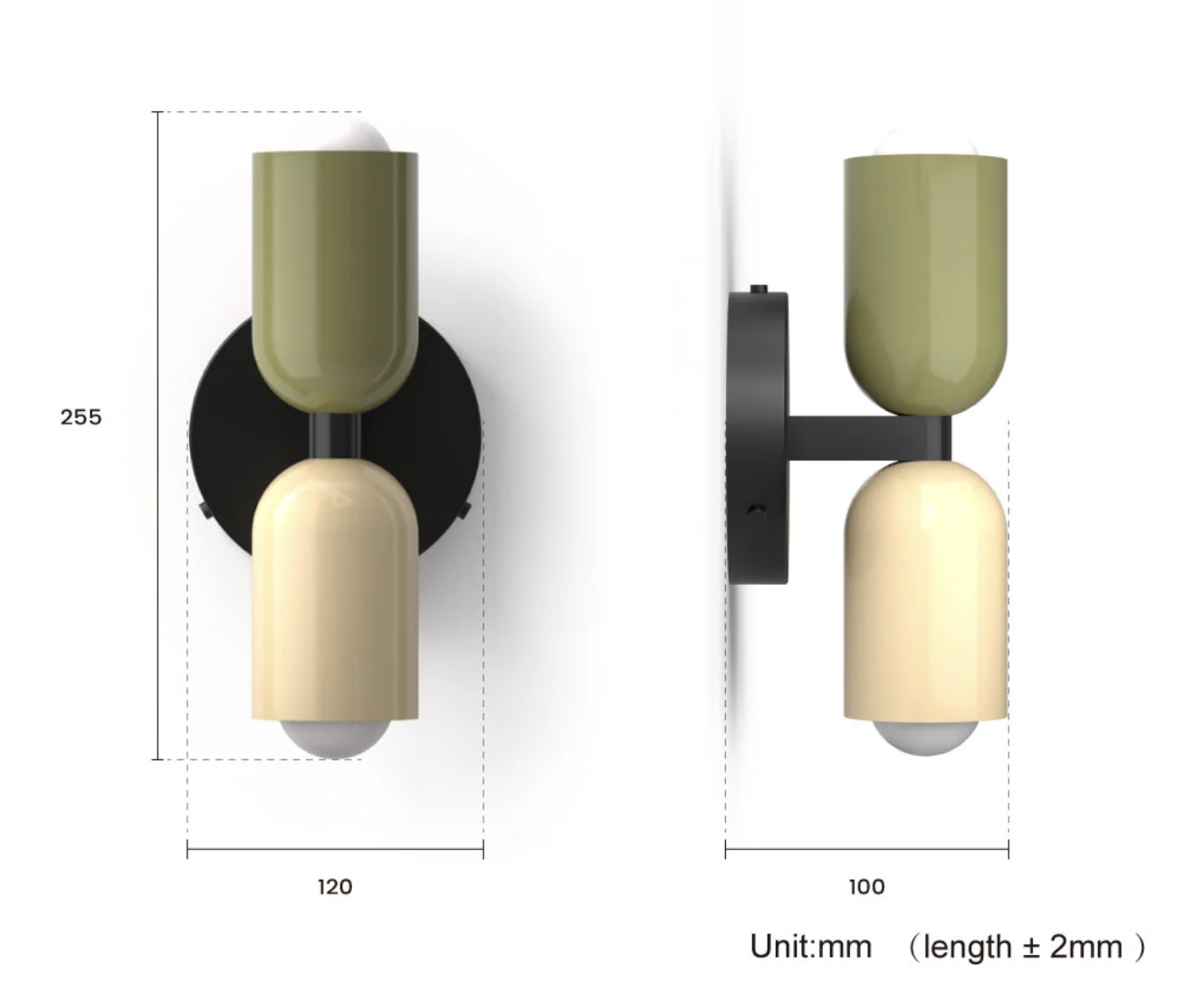 Double Head Iron Wall Sconce | Nordic Style, Up-Down Light