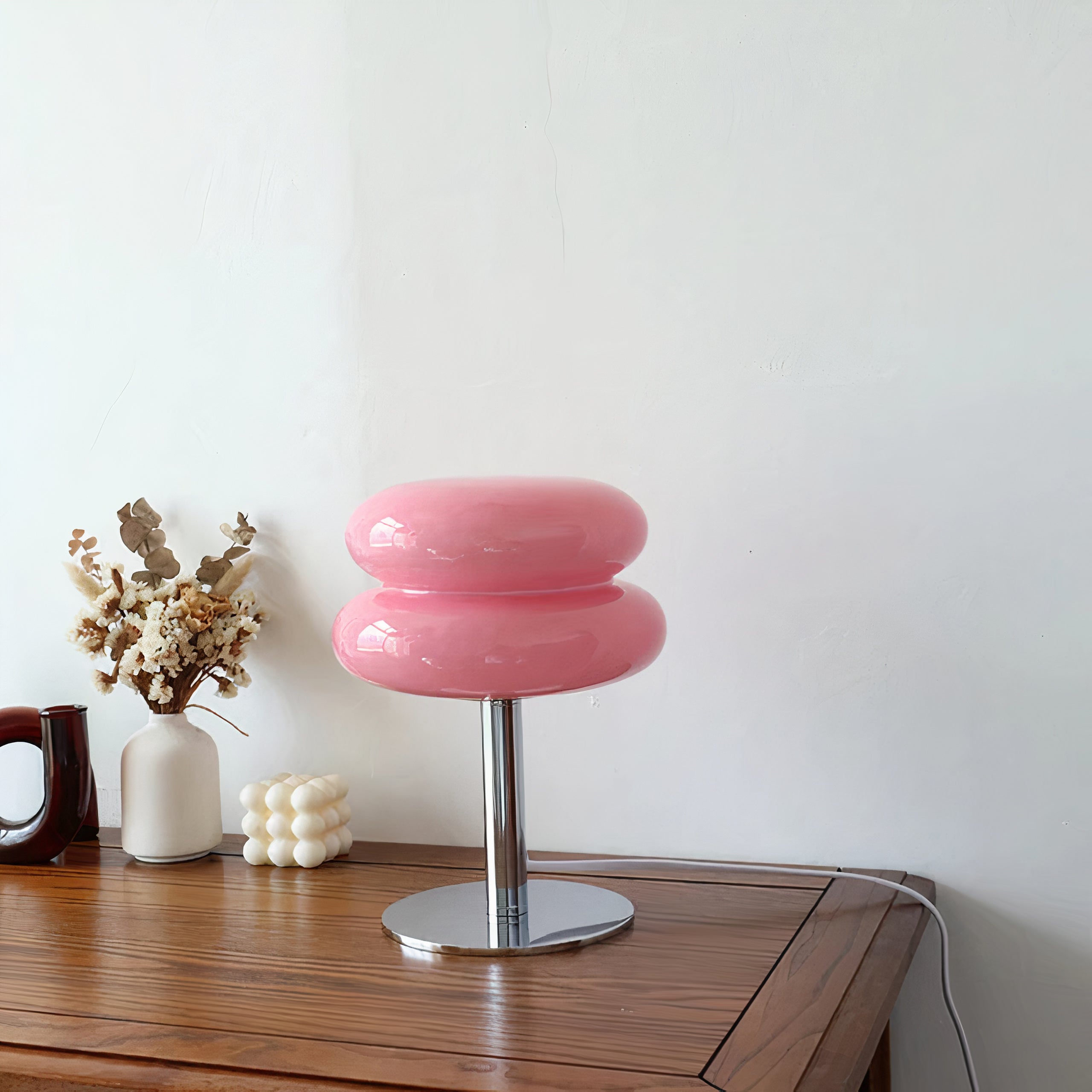 Cloud Glass Table Lamp | Retro G9 Design, Chrome Base