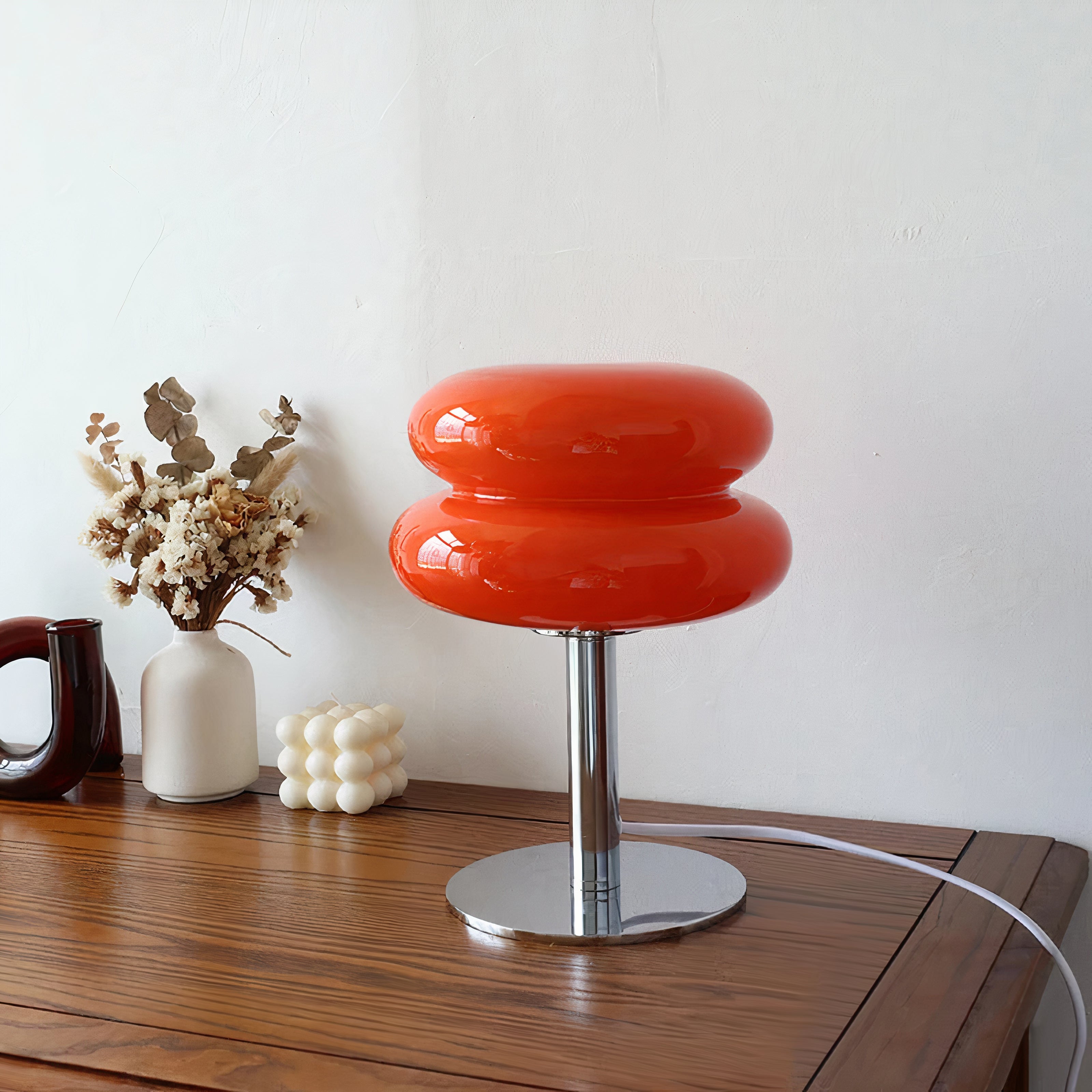Cloud Glass Table Lamp | Retro G9 Design, Chrome Base