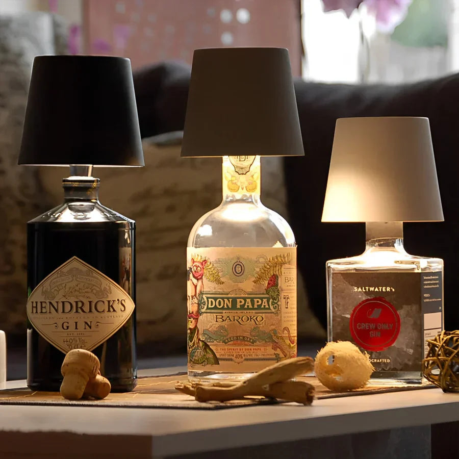 Bottle Table Lamp | Wireless Rechargeable, Dimmable LED