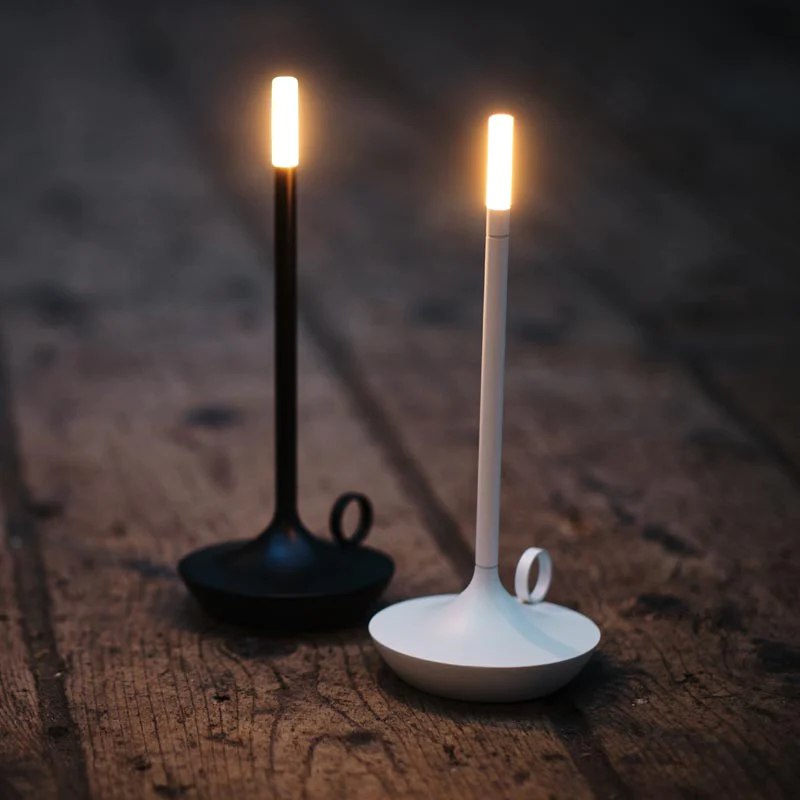 Scandinavian LED Table Lamp | Wireless, Dimmable Brushed Aluminium