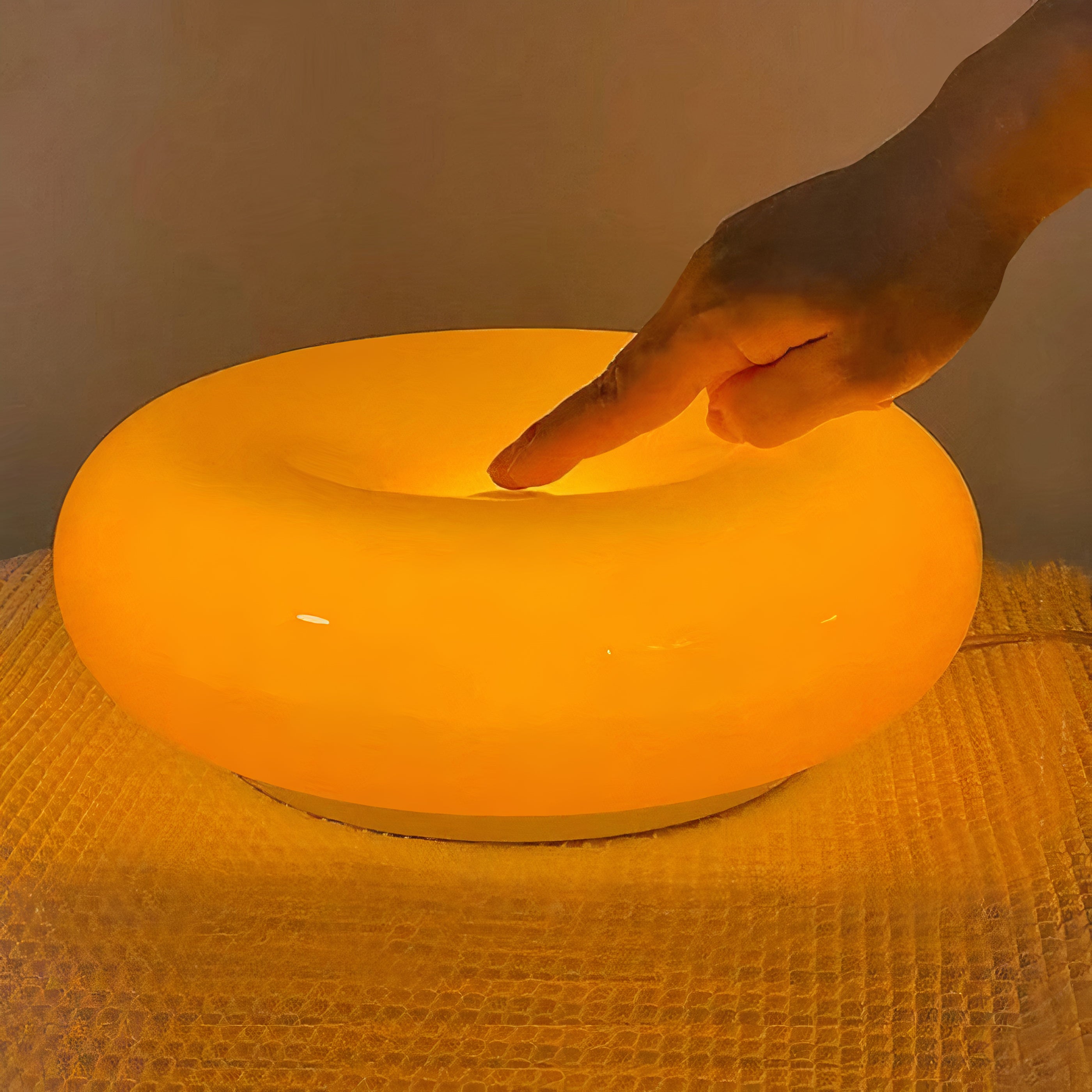Bauhaus Glass Ring Table Lamp | Dimmable LED, Touch Control