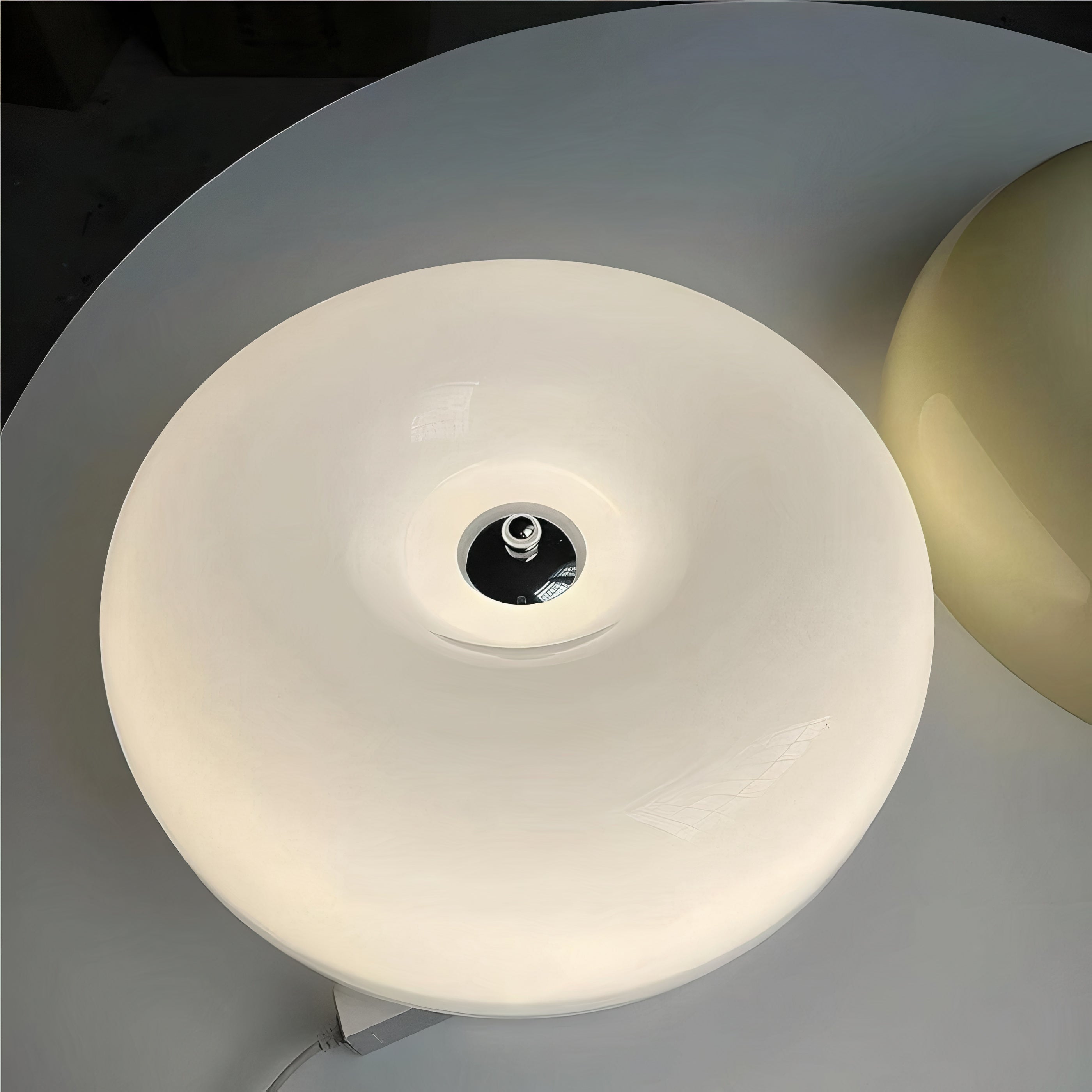 Bauhaus Glass Ring Table Lamp | Dimmable LED, Touch Control