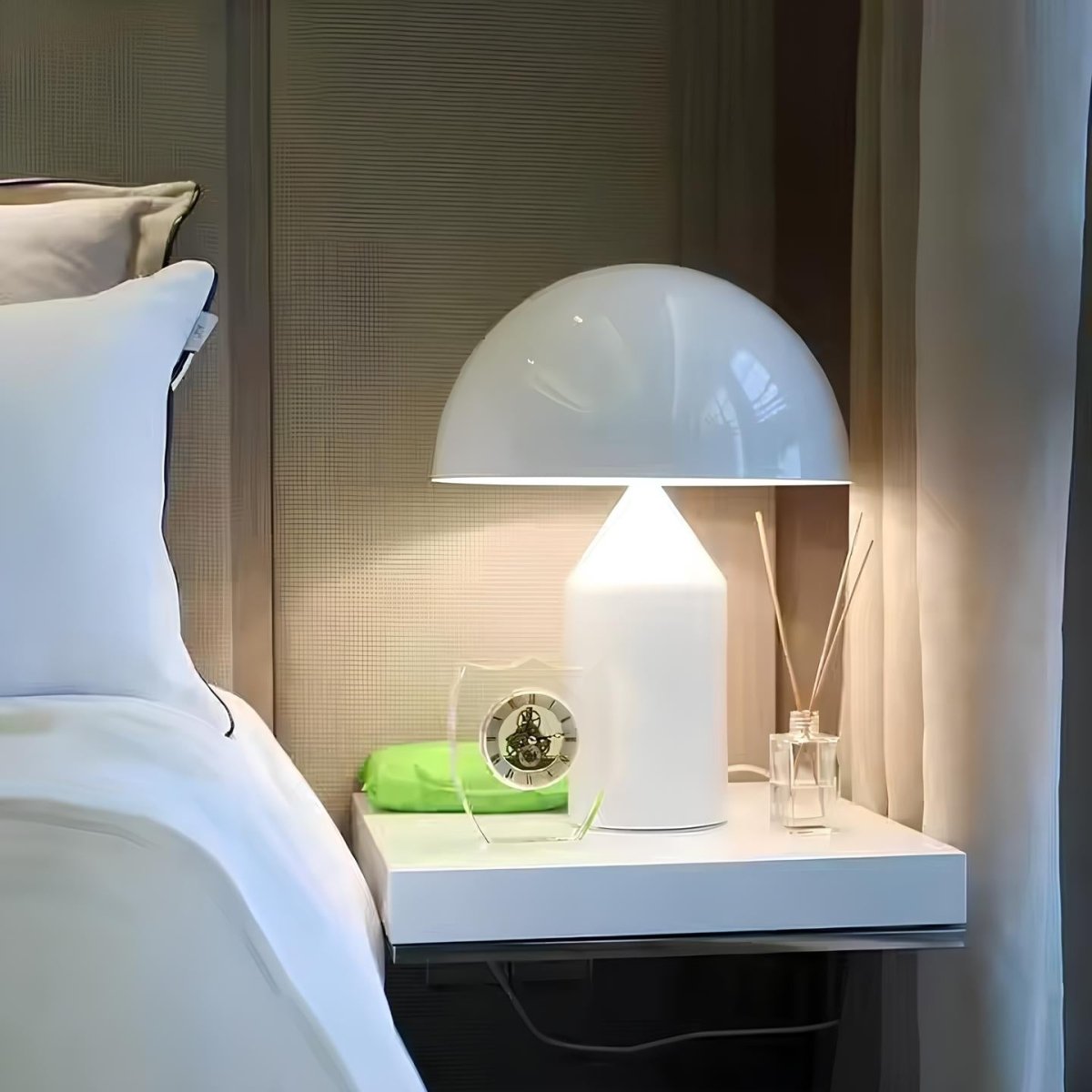 Mushroom Table Lamp | Wireless LED, Dimmable Metal Design