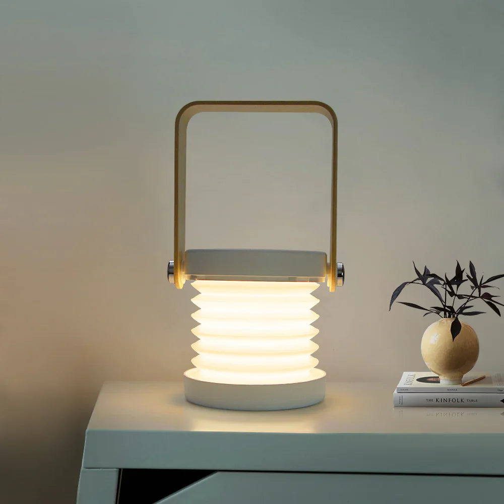 Wireless Dimmable Table Lamp | Wood and Black Metal, Rechargeable