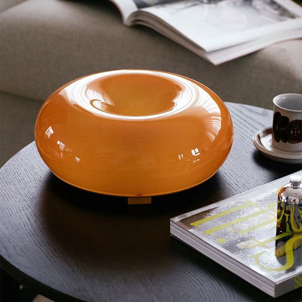 Bauhaus Glass Ring Table Lamp | Dimmable LED, Touch Control