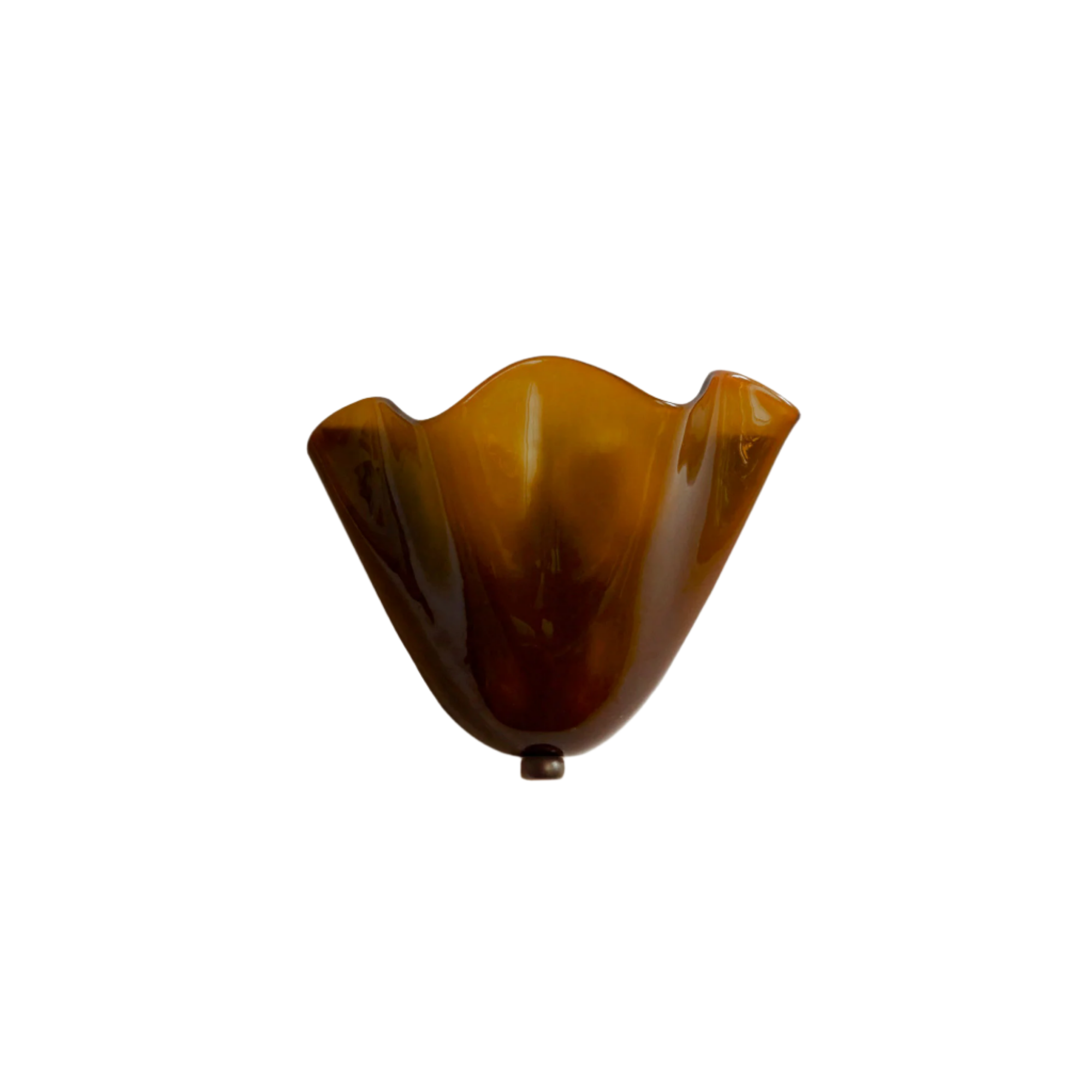 Retro Glass Shell Wall Sconce | French Art Deco Style, Iron Base