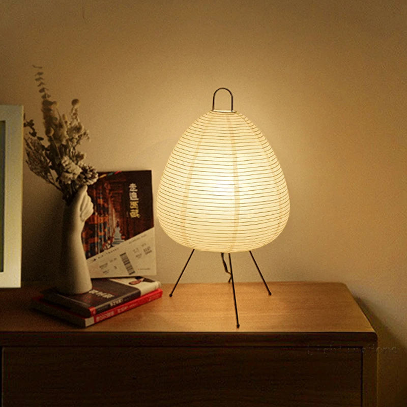 Japanese Rice Paper Table Lamp | Japandi Style, Warm Diffused Light