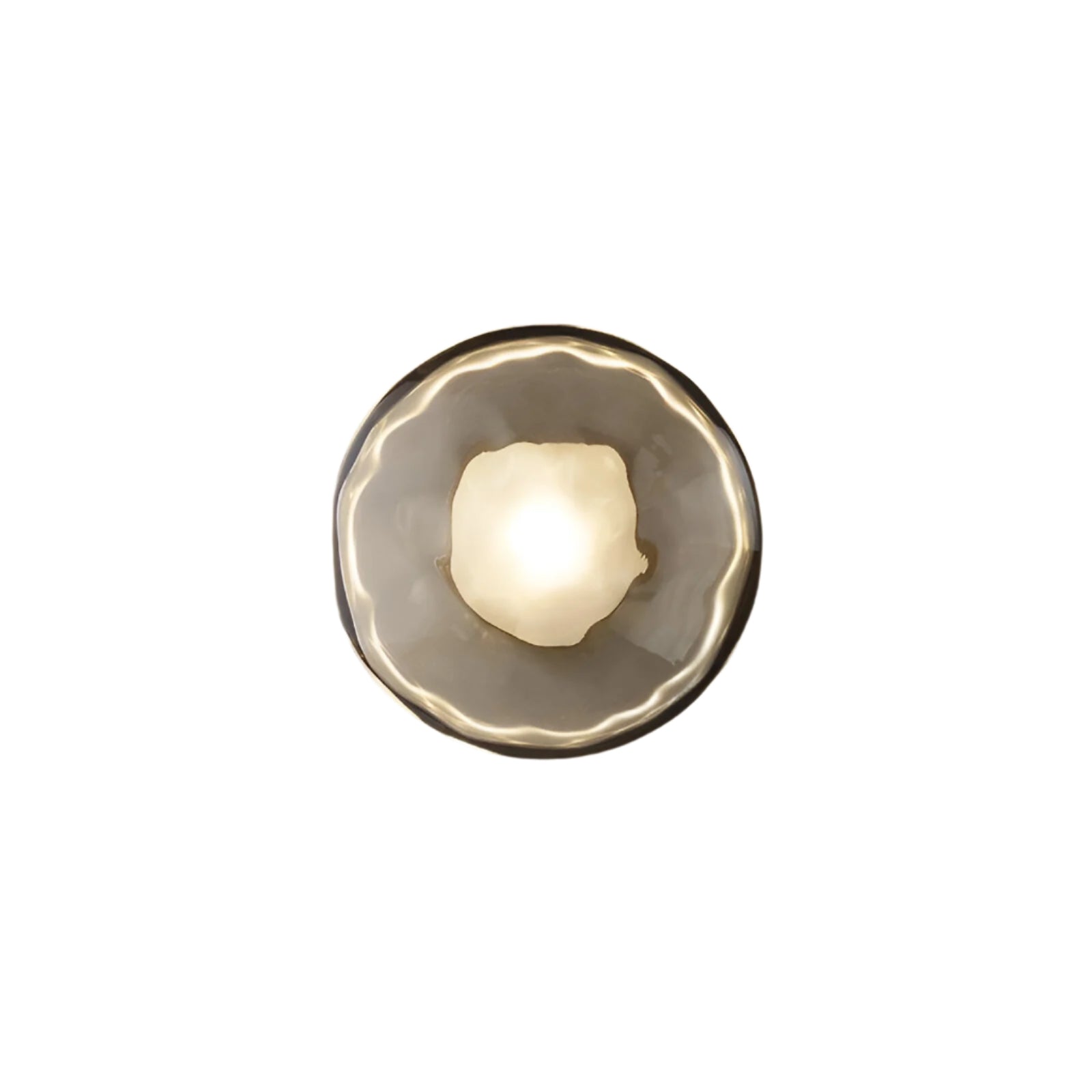 Nordic Round Glass Wall Sconce | Rippled Mouth-Blown Glass
