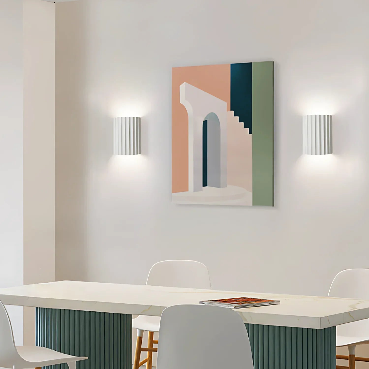 Nordic Resin Wall Light | Sculptural Wave Shade, Warm Glow