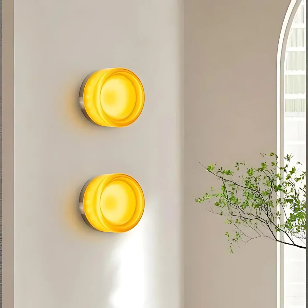 Dimple Glass Wall Sconce | Dusk-to-Dawn Sensor, 3000K Warm White